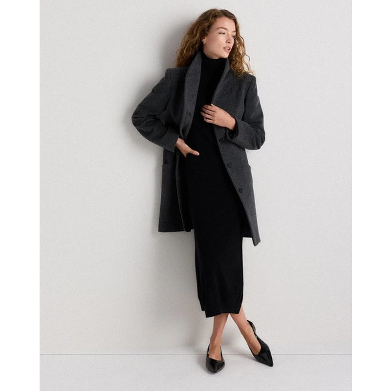 Quince Quince Women's Wool Cashmere Cocoon Coat Charcoal Size S Size S / US 4 / IT 40 - 4 Thumbnail