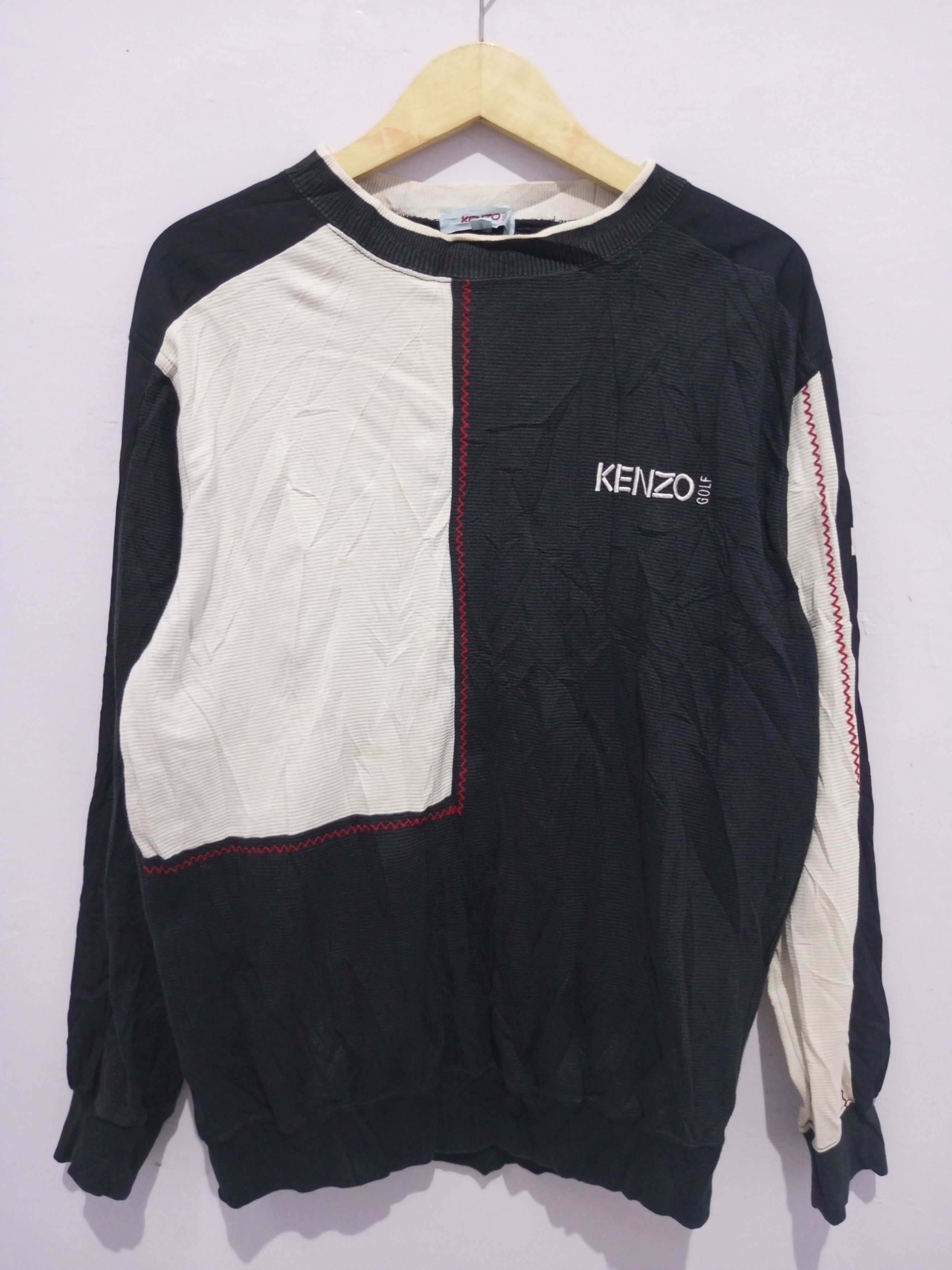 image of Kenzo Golf Sweatshirt in Black White, Men's (Size Large)