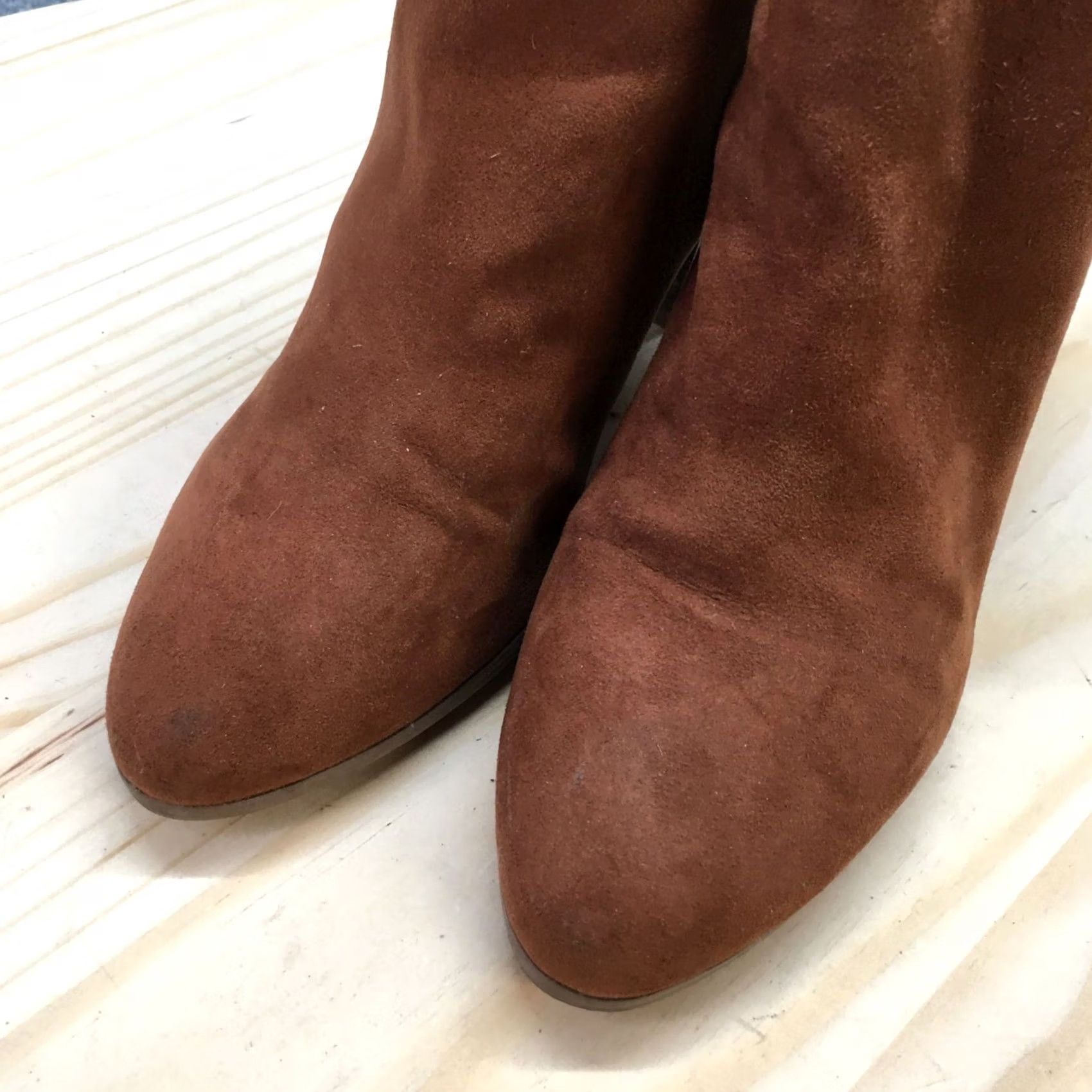 Old Navy Old Navy Boots Womens 8 Ankle Booties Brown Suede Zipper Casual Cap Mid Heel Bootie Womens Size US 8 / IT 38 - 4 Thumbnail