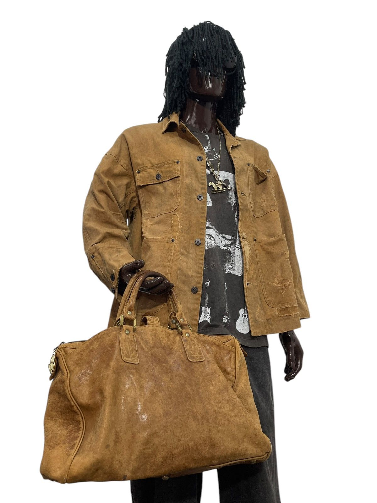 Genuine Leather Full Leather Patina Unknown Japan Vtg 80s Duffle Bag 1🟩6 Size ONE SIZE - 2 Thumbnail