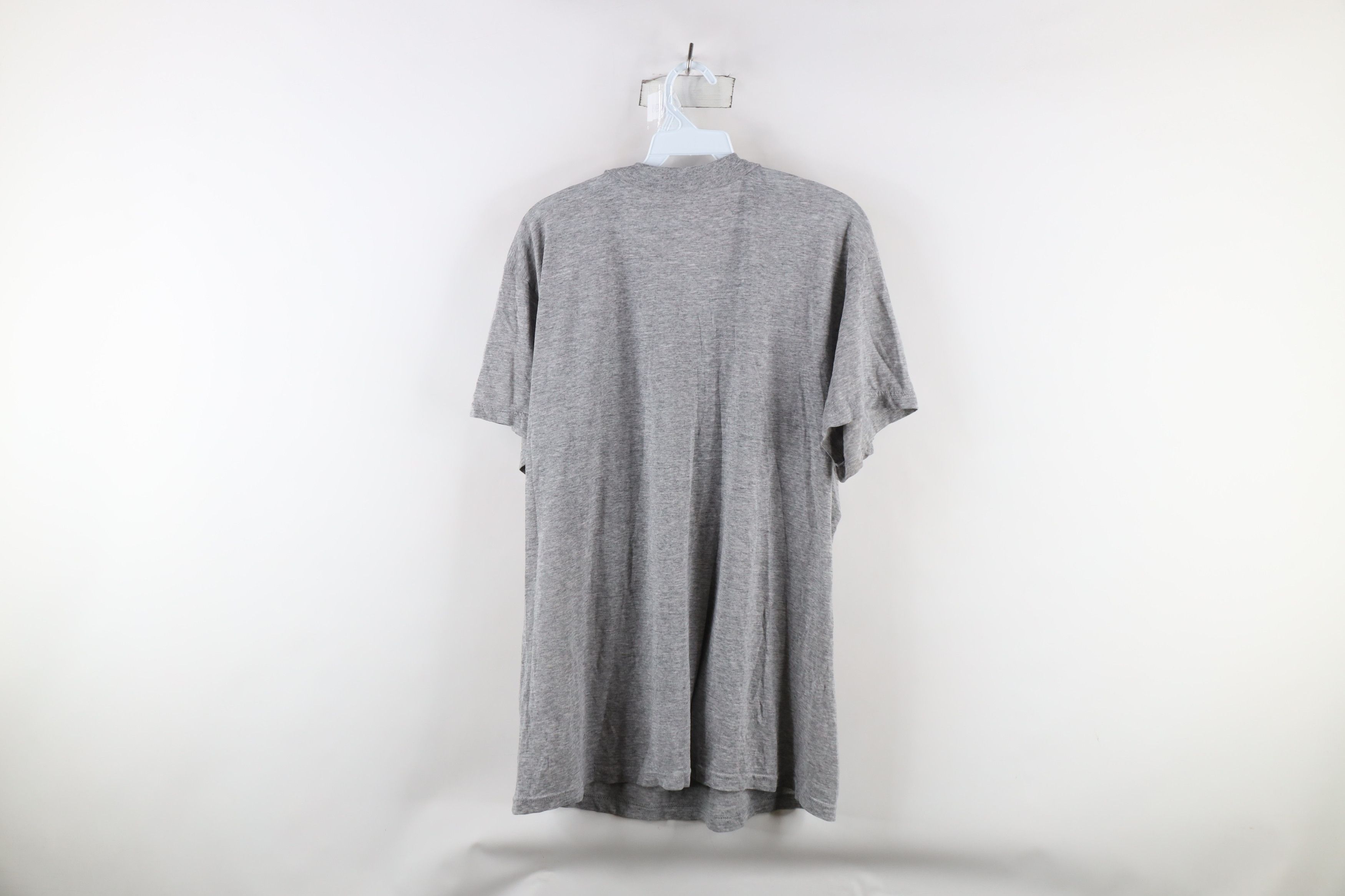Vintage Vintage 90s Streetwear Blank Pocket T-Shirt Heather Gray Size US L / EU 52-54 / 3 - 9 Thumbnail