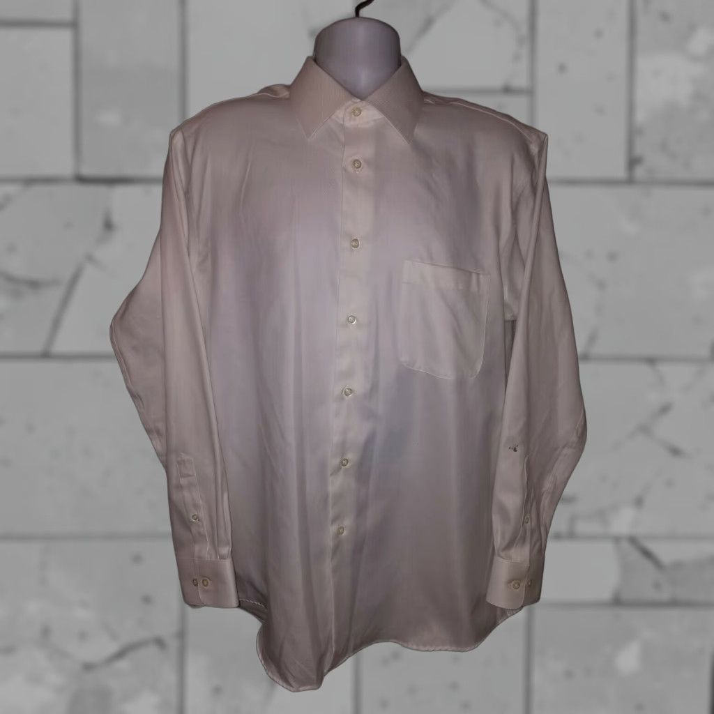 Pronto Uomo VINTAGE Pronto Uomo Men's Cotton Button-Down Shirt Long Sleeve Non-Iron Size 17 White Size US XL / EU 56 / 4 - 1 Thumbnail