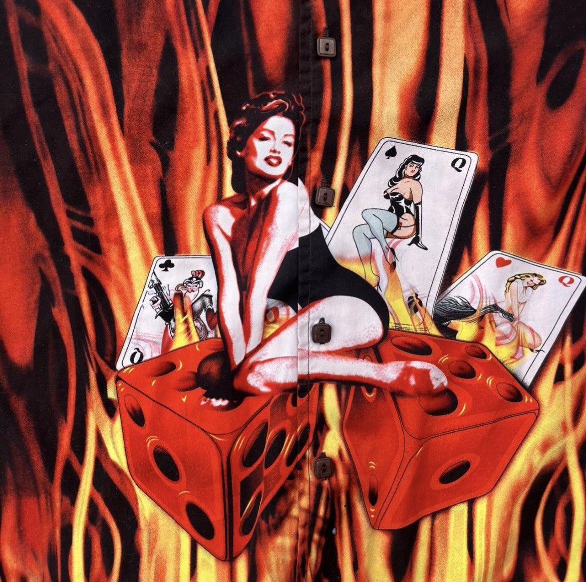 Other Beautiful Y2k flames and woman graphic on a red tag tee Size US XL / EU 56 / 4 - 3 Thumbnail