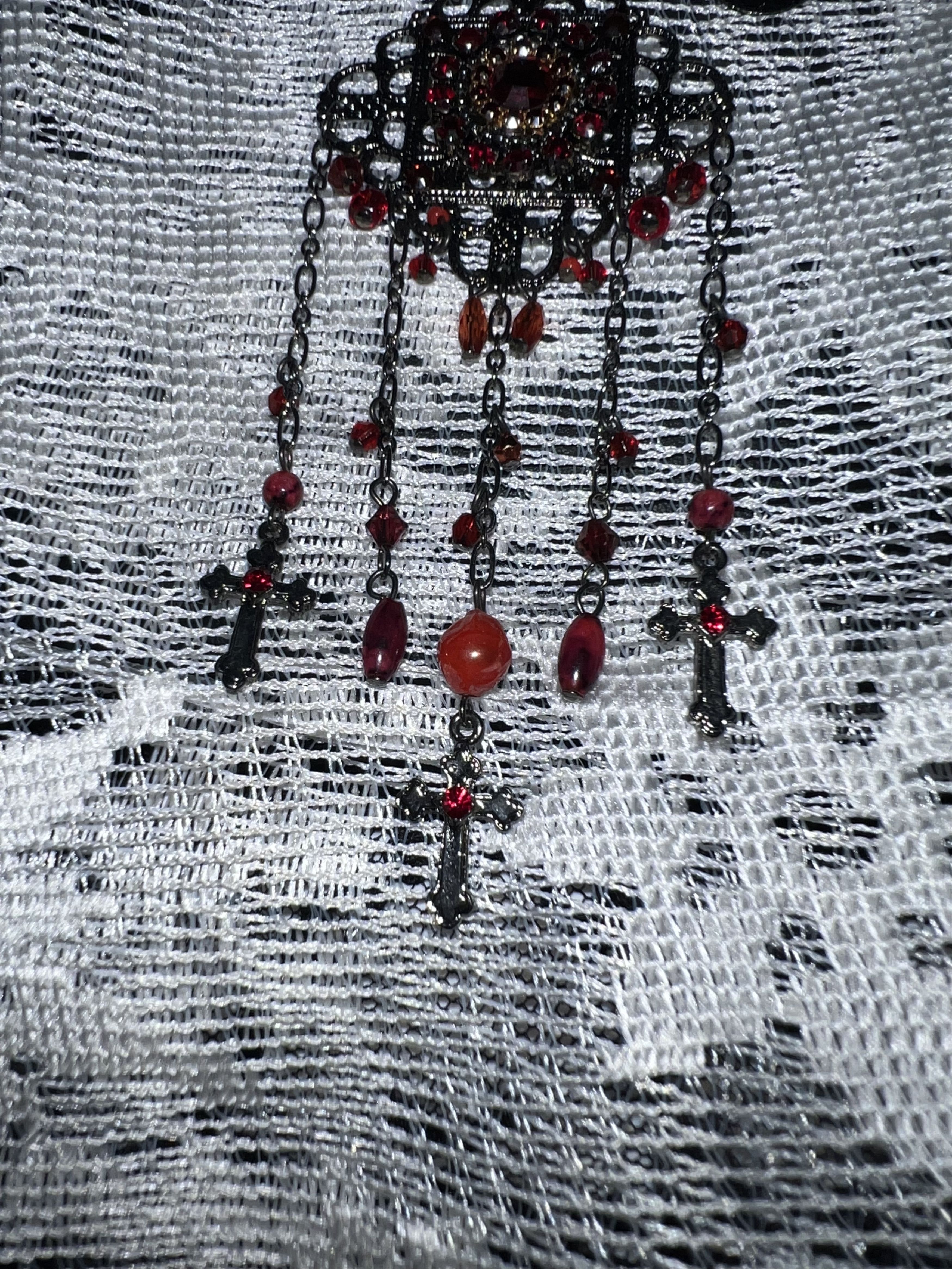 Japanese Brand Gothic Victorian Red Necklace 🥀 Size ONE SIZE - 10 Thumbnail