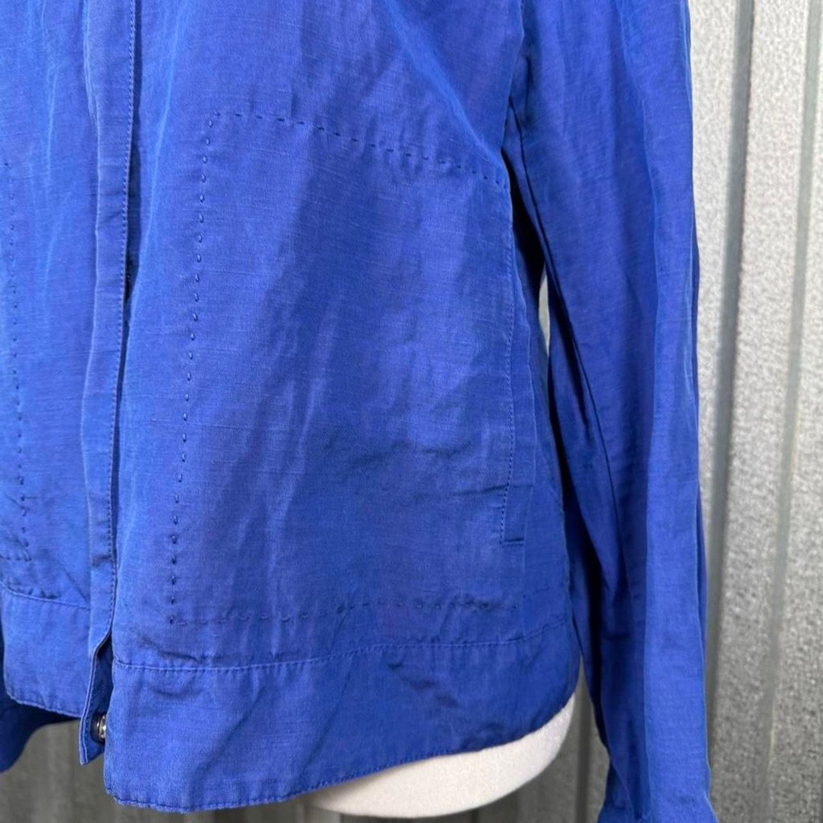 Lafayette 148 Lafayette 148 new york blue jacket with leather trim Size M / US 6-8 / IT 42-44 - 2 Thumbnail