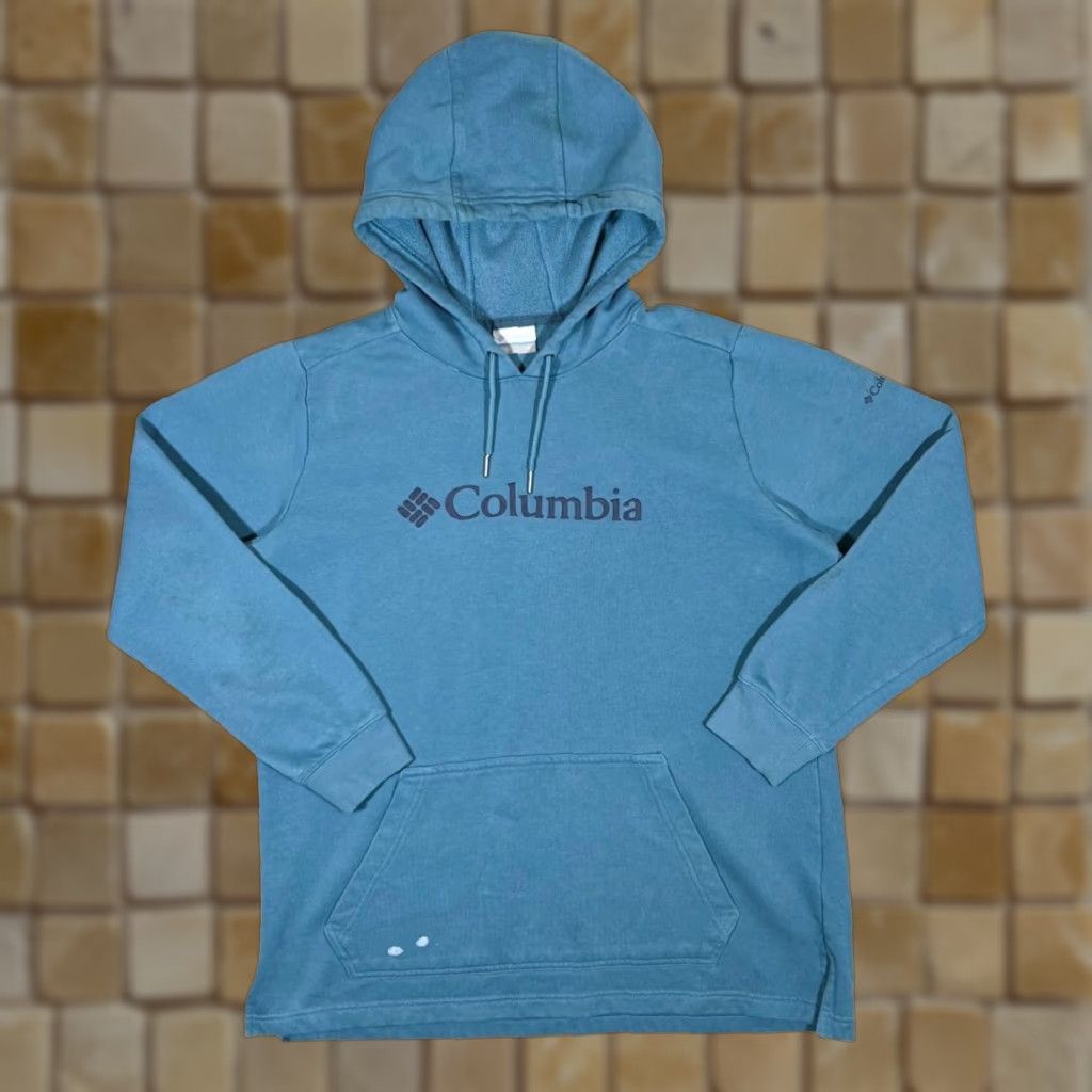 Vintage COLUMBIA SPORTSWEAR Logo Spellout Graphic Blue Pullover Hoodie Women's XL Shirt Hoodie Pullover Logo Blue Womens XL - Georgia? Size XL / US 12-14 / IT 48-50 - 1 Thumbnail