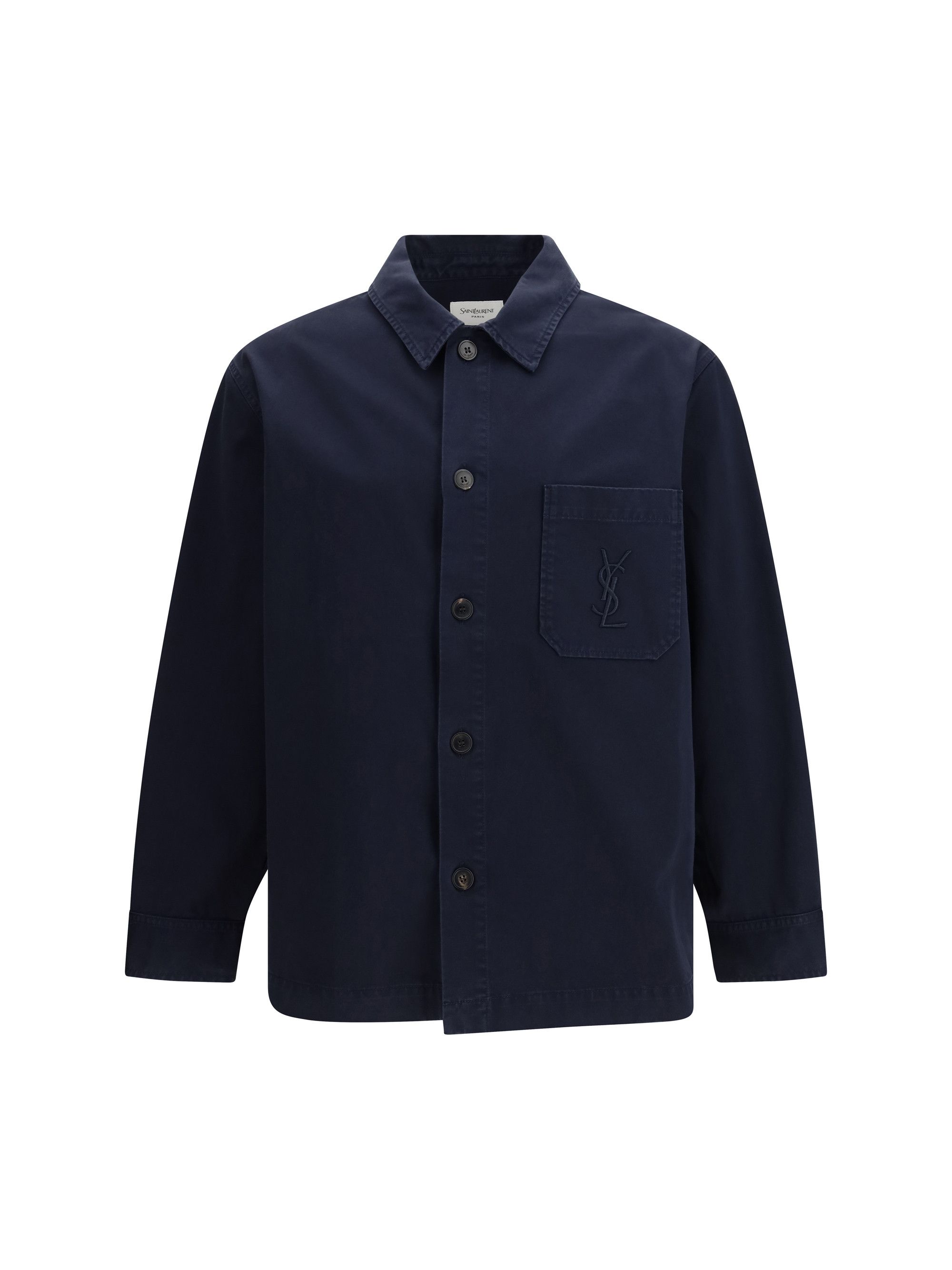 Saint Laurent Paris Cassandre Overshirt in gabardine with logo Size US XL / EU 56 / 4 - 1 Thumbnail