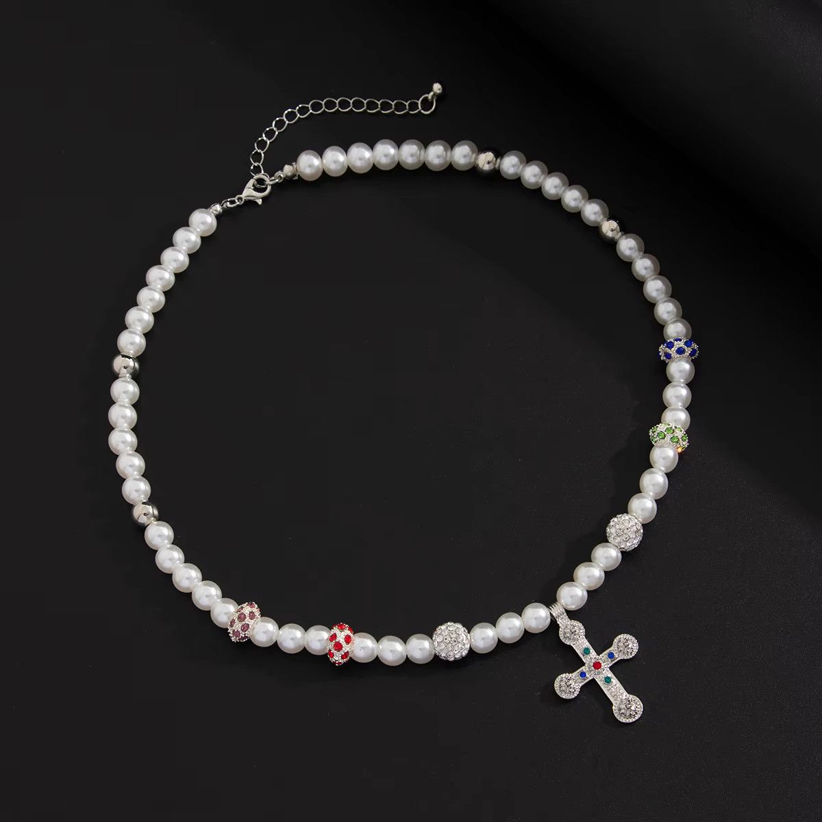 Jewelry Big Cross Jesus Pendant Choker Necklace Size ONE SIZE - 6 Thumbnail