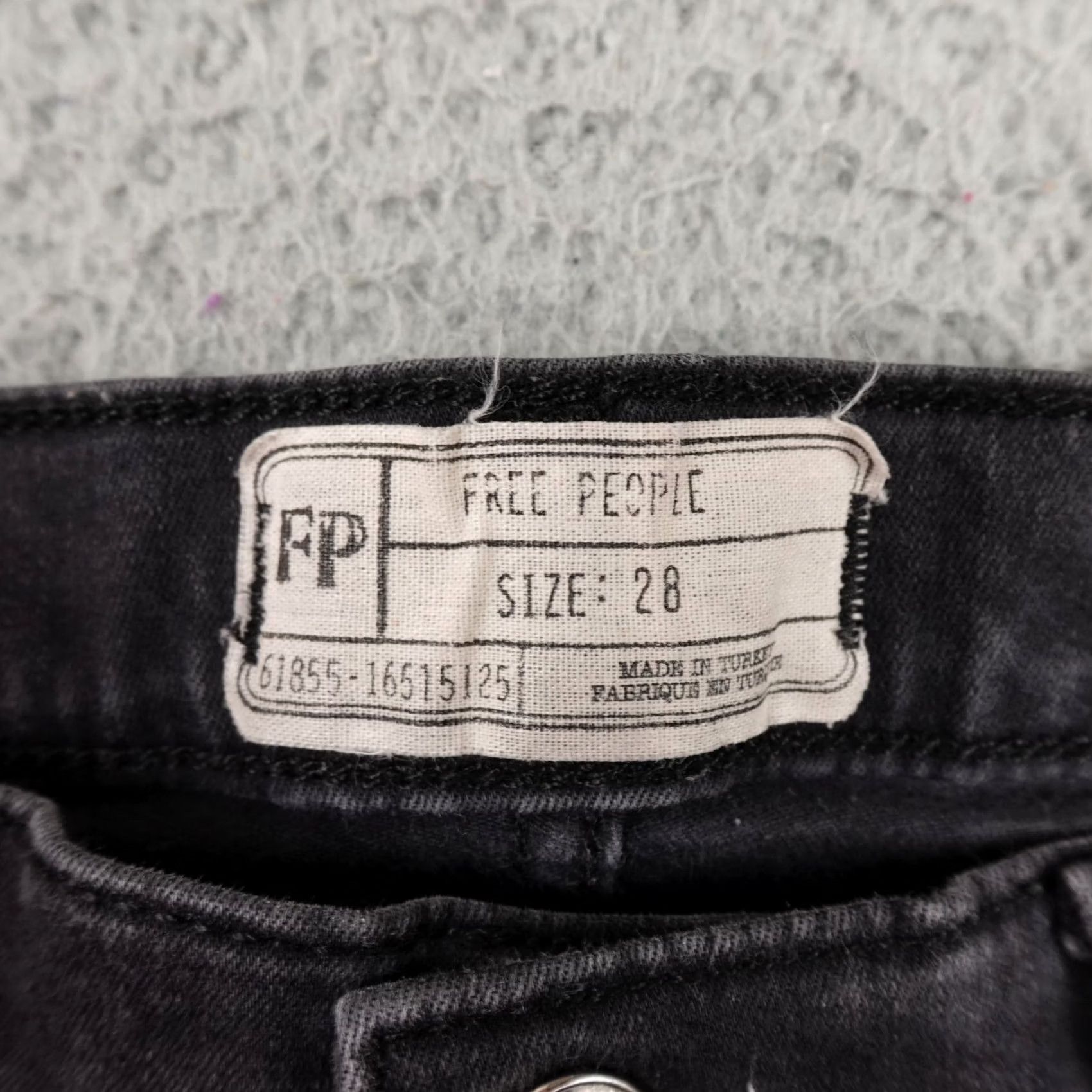 Free People Free People Jeans Womens 28 Black Distressed Straight Leg Grunge Hipster Size 28" / US 6 / IT 42 - 2 Thumbnail