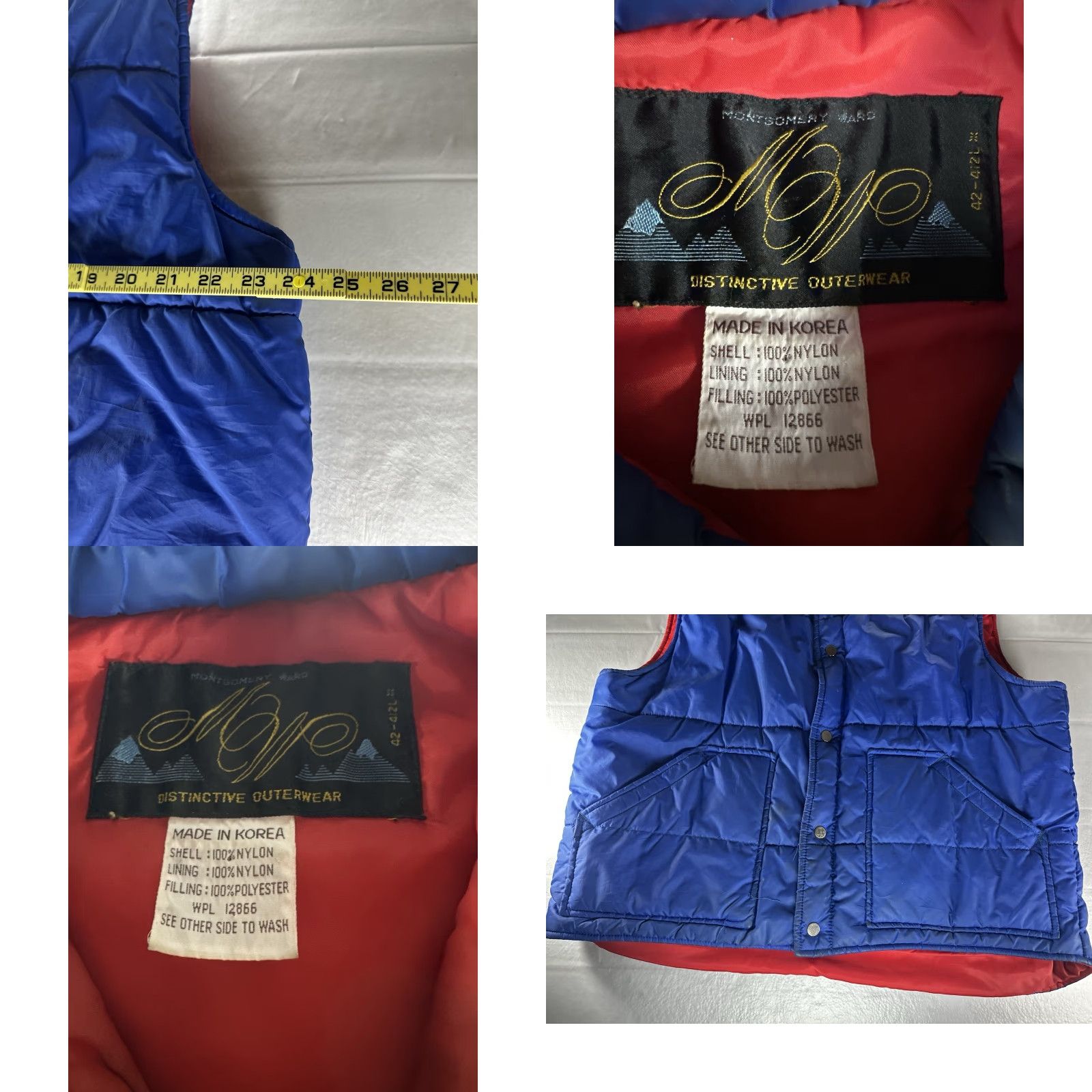 Vintage VINTAGE Montgomery Ward Down Puffer Vest Men’s XL Blue Snaps Front Size US XL / EU 56 / 4 - 8 Thumbnail