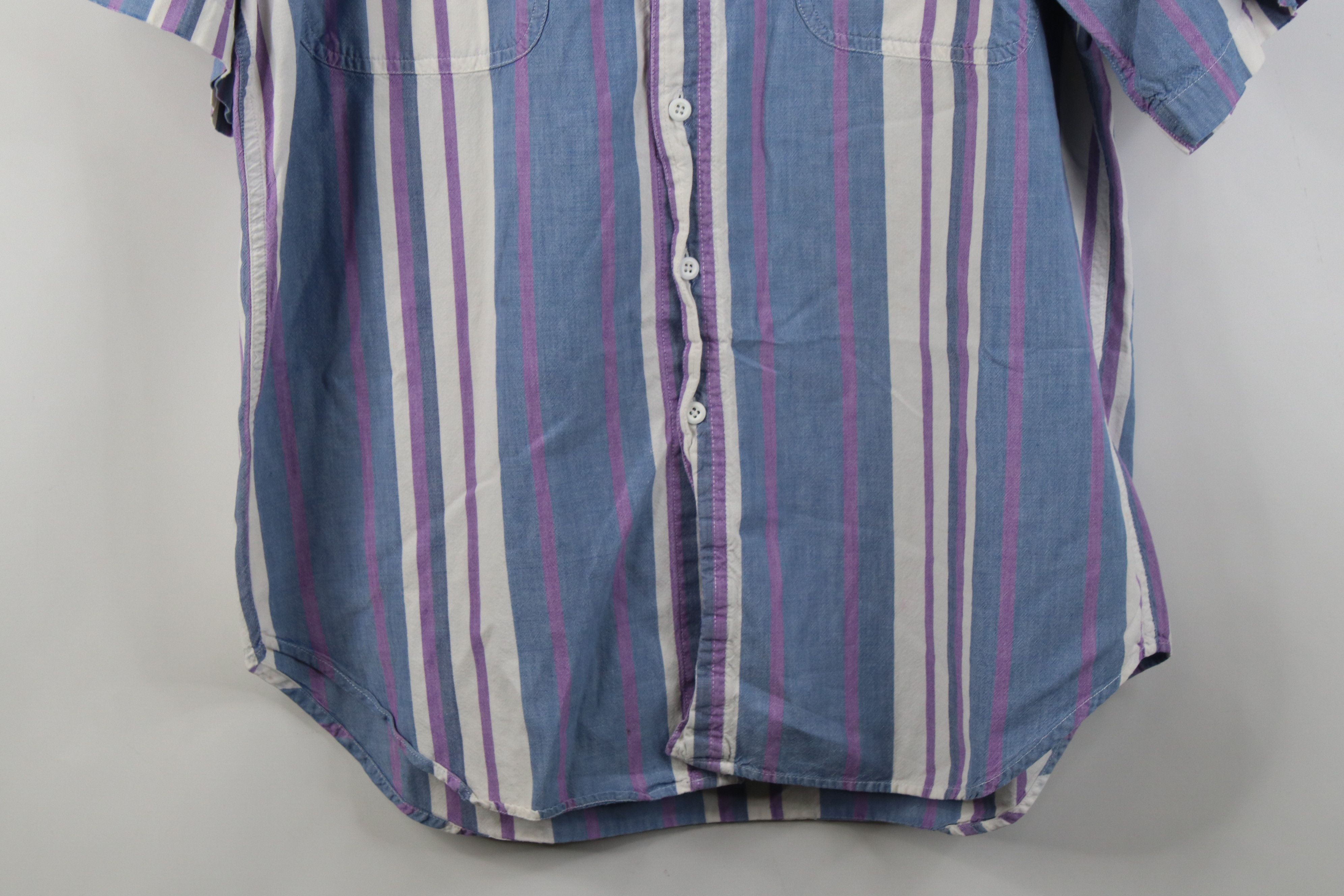 Vintage Vintage 90s Streetwear Block Short Sleeve Button Down Shirt Size US L / EU 52-54 / 3 - 3 Thumbnail