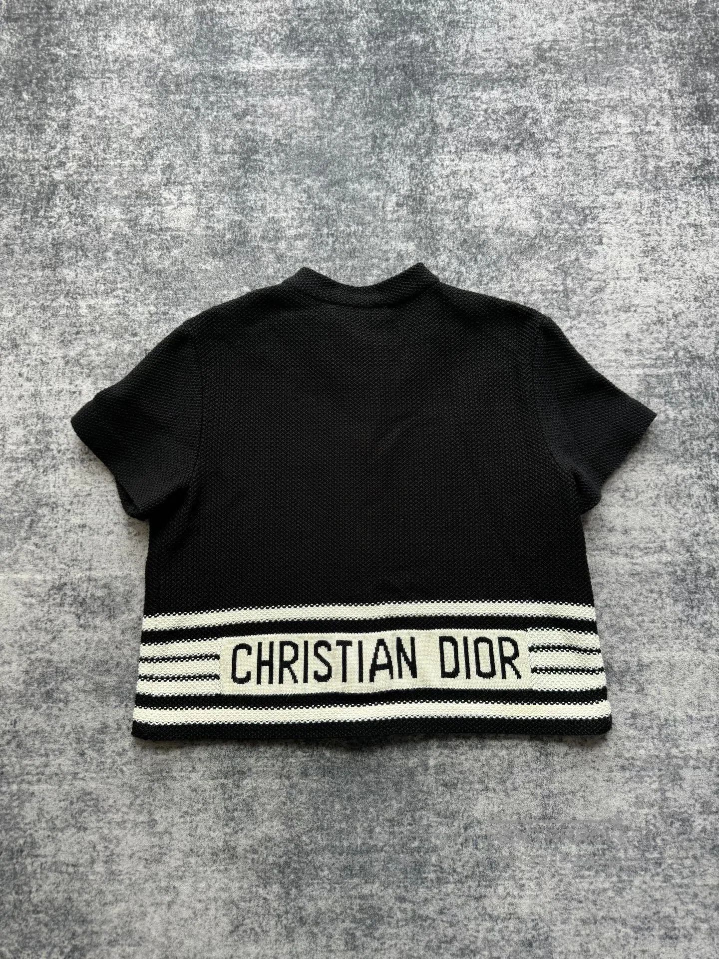 Dior Dior Black and white back slogan silk-blend knit cardigan| Size XS / US 0-2 / IT 36-38 - 2 Thumbnail