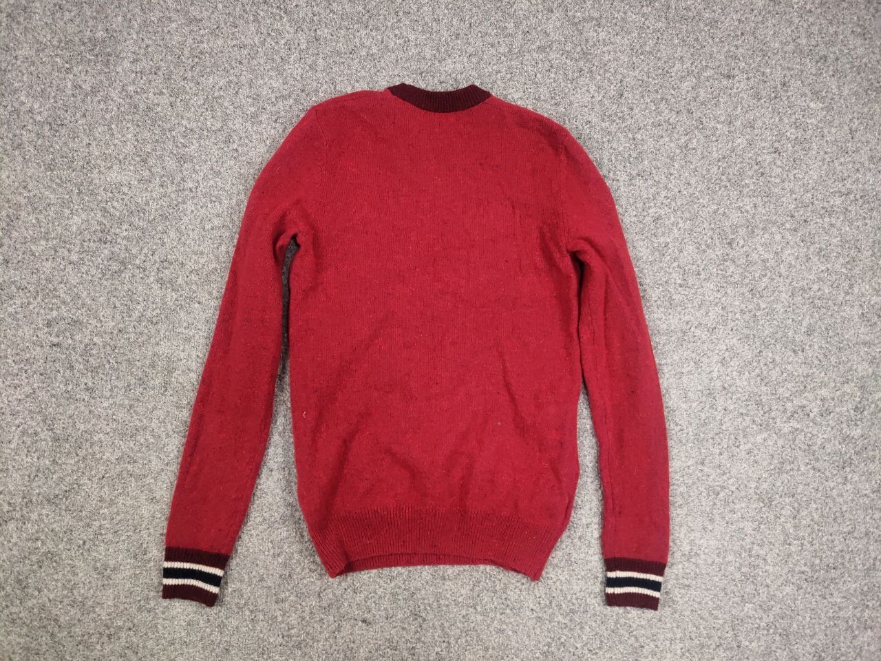 Fred Perry Fred Perry Design Classic Red Wool Crew Check Sweater Size US S / EU 44-46 / 1 - 14 Thumbnail