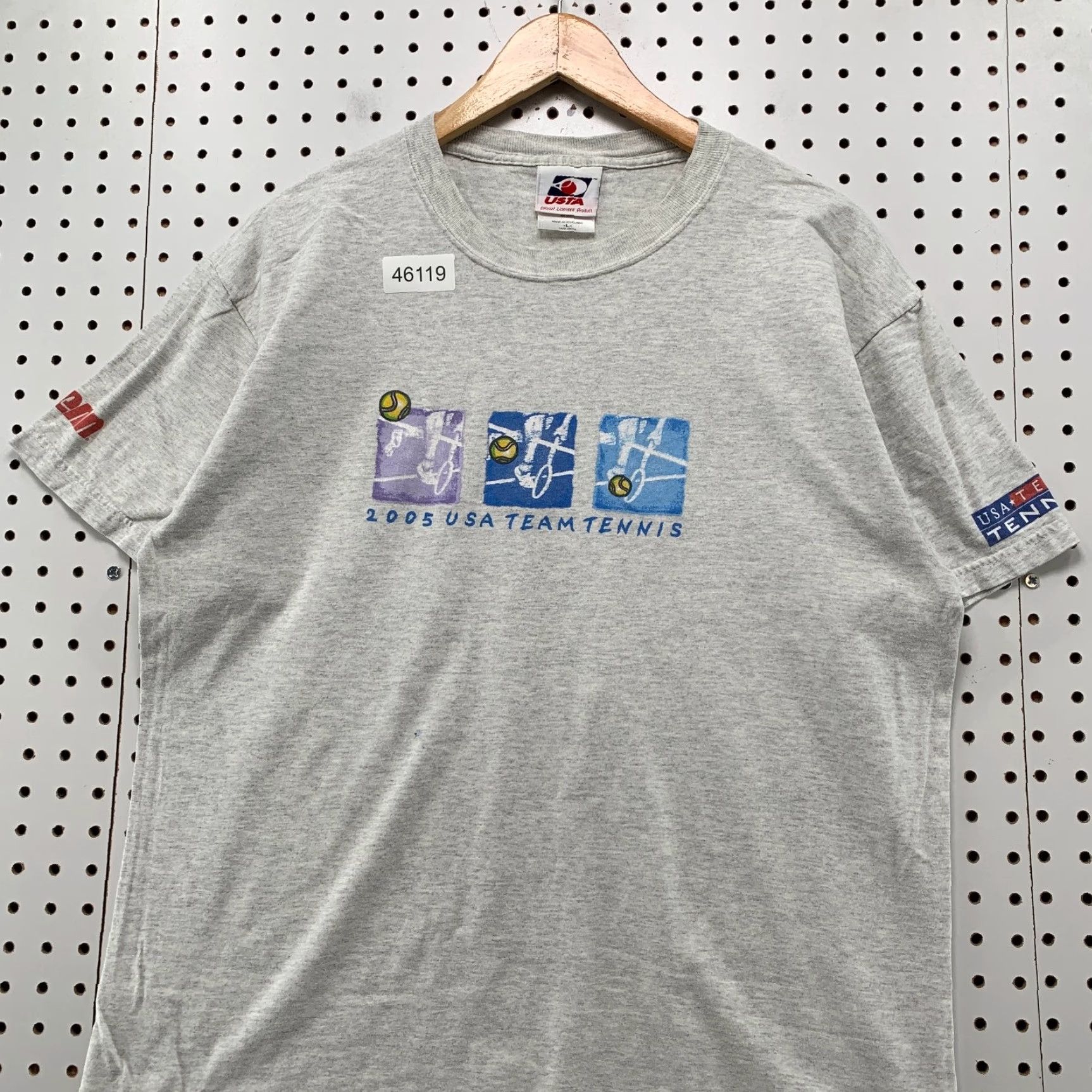 Vintage VINTAGE USA 2005 Team Tennis Shirt Mens L Gray USTA Official Licensed Shirt Size US L / EU 52-54 / 3 - 5 Thumbnail