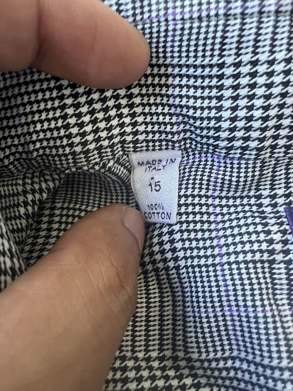 Ralph Lauren Purple Label RL Purple Label 🇮🇹 Grey Glen Plaid Aston B/D Dress Shirt Size US M / EU 48-50 / 2 - 7 Thumbnail