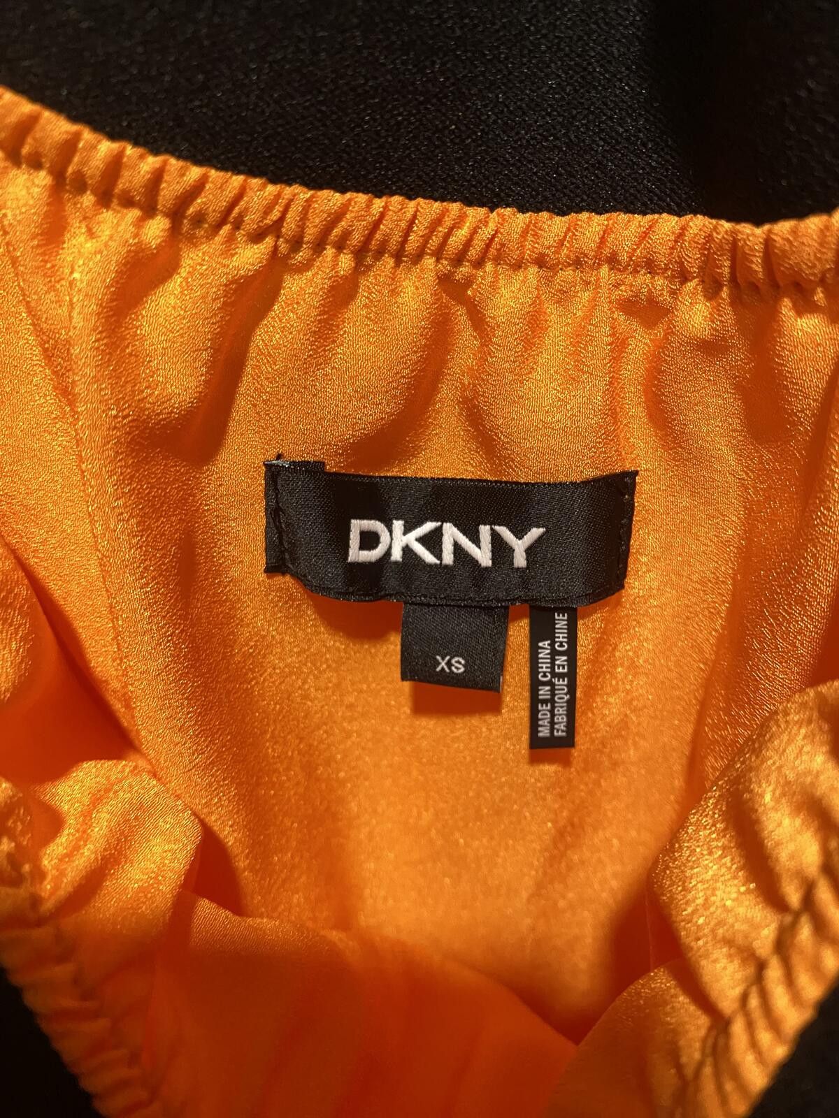 DKNY DKNY Orange Pleated Skirt with Black Waistband XS Size 26" / US 2 / IT 38 - 3 Thumbnail