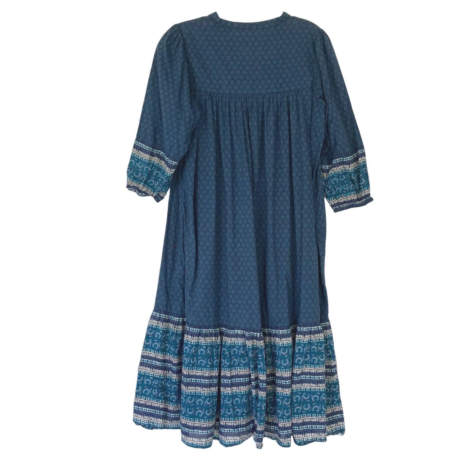 ANNA SUI X UNIQLO Dress S Cotton A Line Tiered Midi Floral