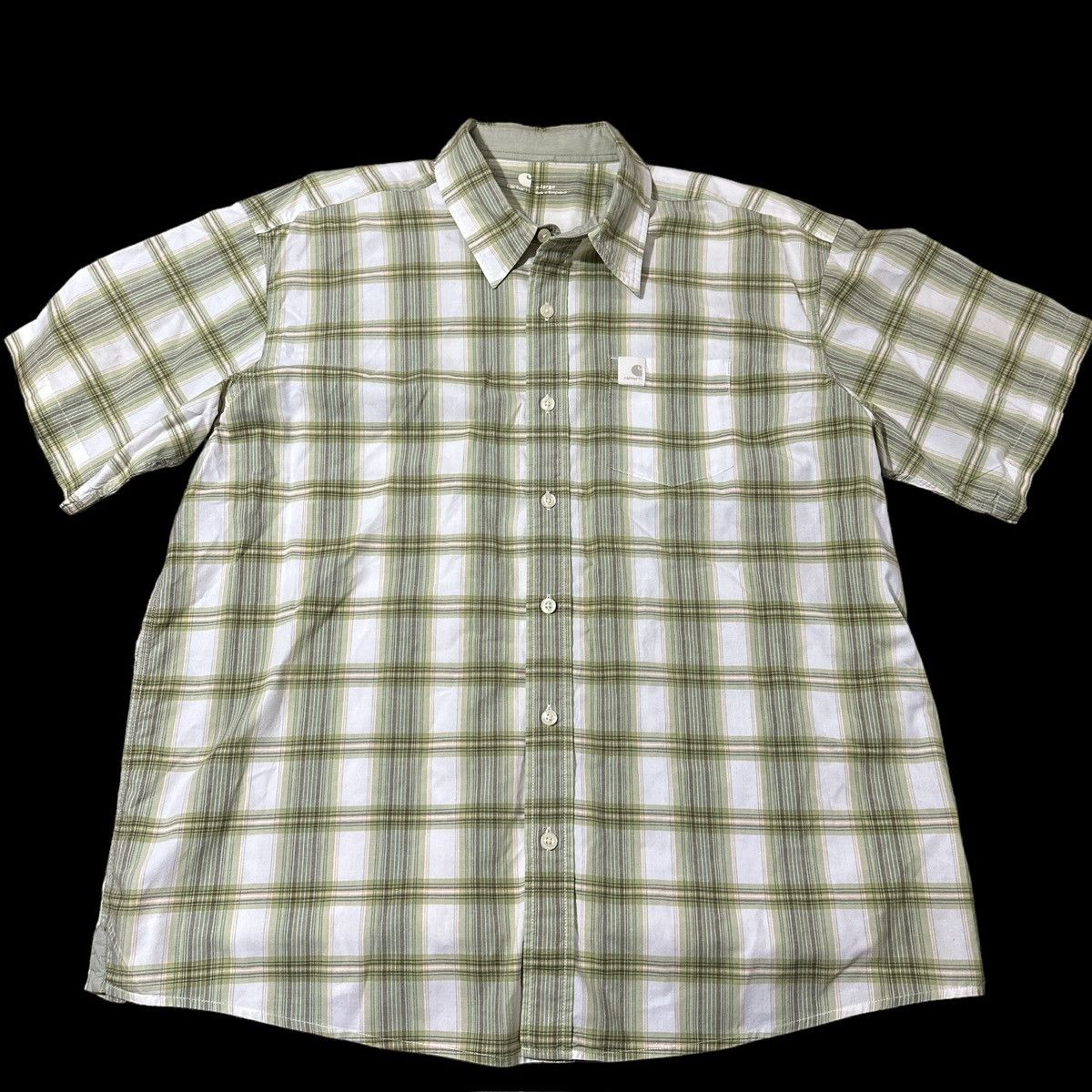Carhartt carhartt button down shirt men’s xl green White striped Size US XL / EU 56 / 4 - 1 Thumbnail