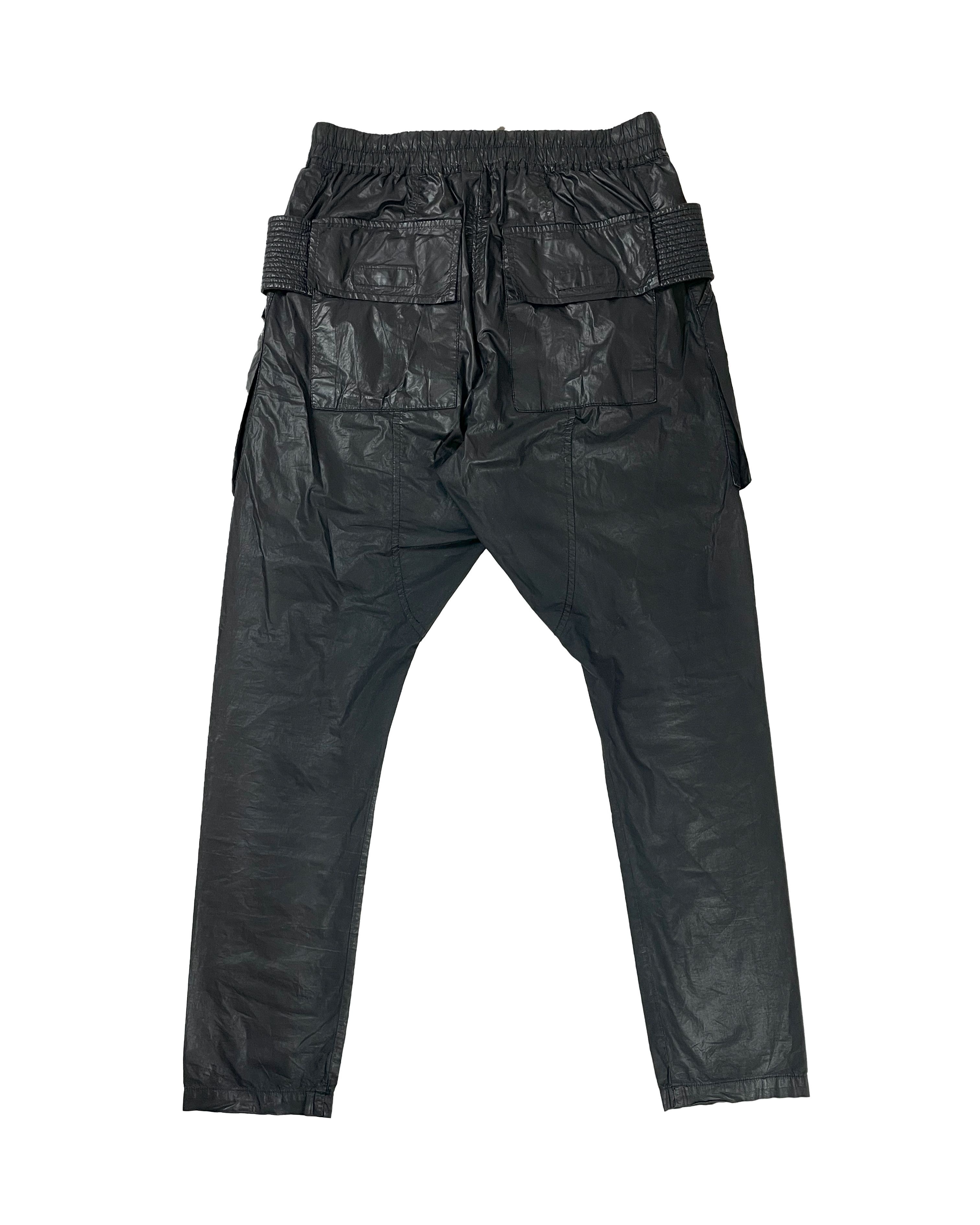 Rick Owens RARE 2013 Creatch Cargo Pants Black Wax Poplin Size US 32 / EU 48 - 4 Thumbnail