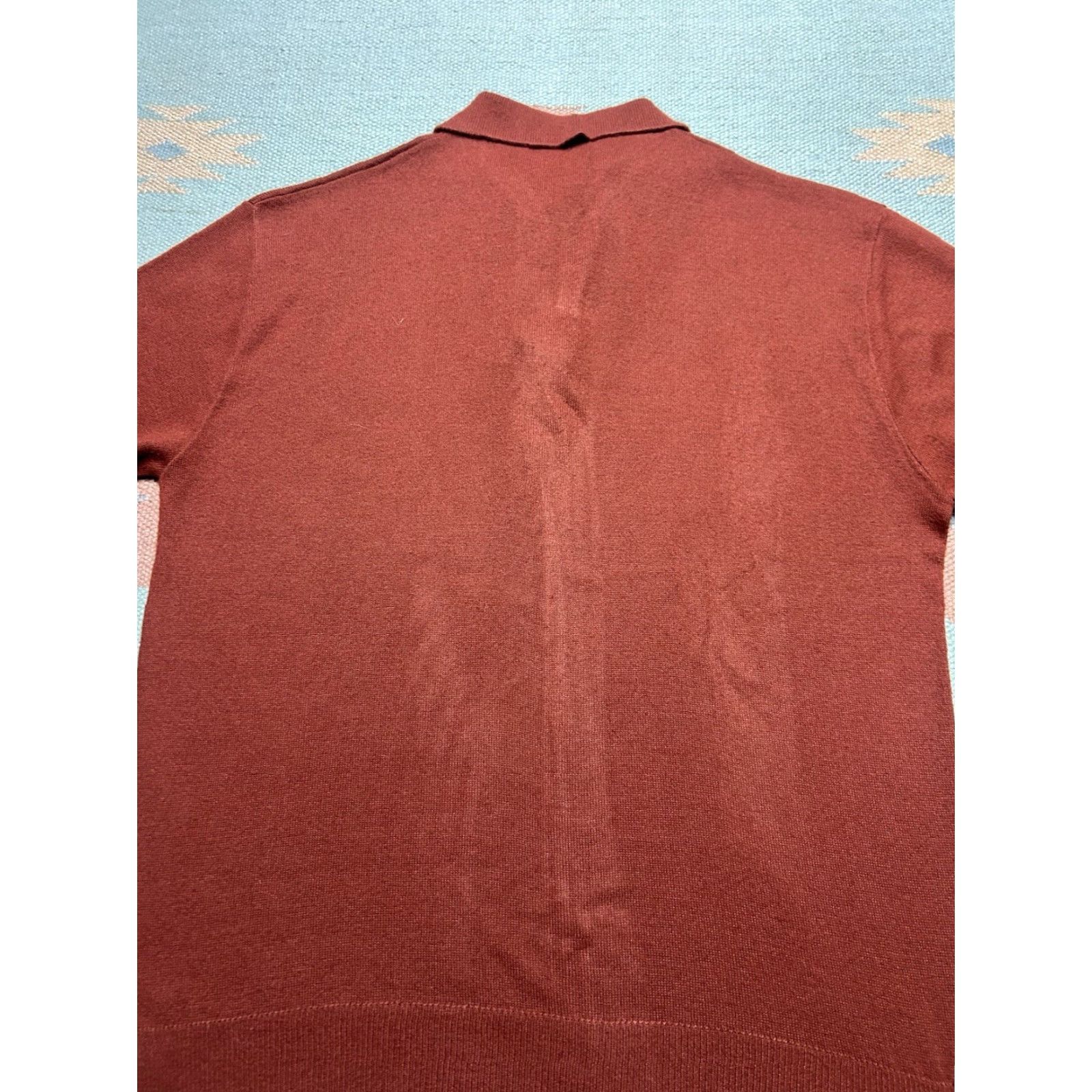 Jantzen VINTAGE Jantzen Polo Shirt Long Sleeve Acrylic Knit Burnt Orange Mens Large Size US L / EU 52-54 / 3 - 6 Thumbnail