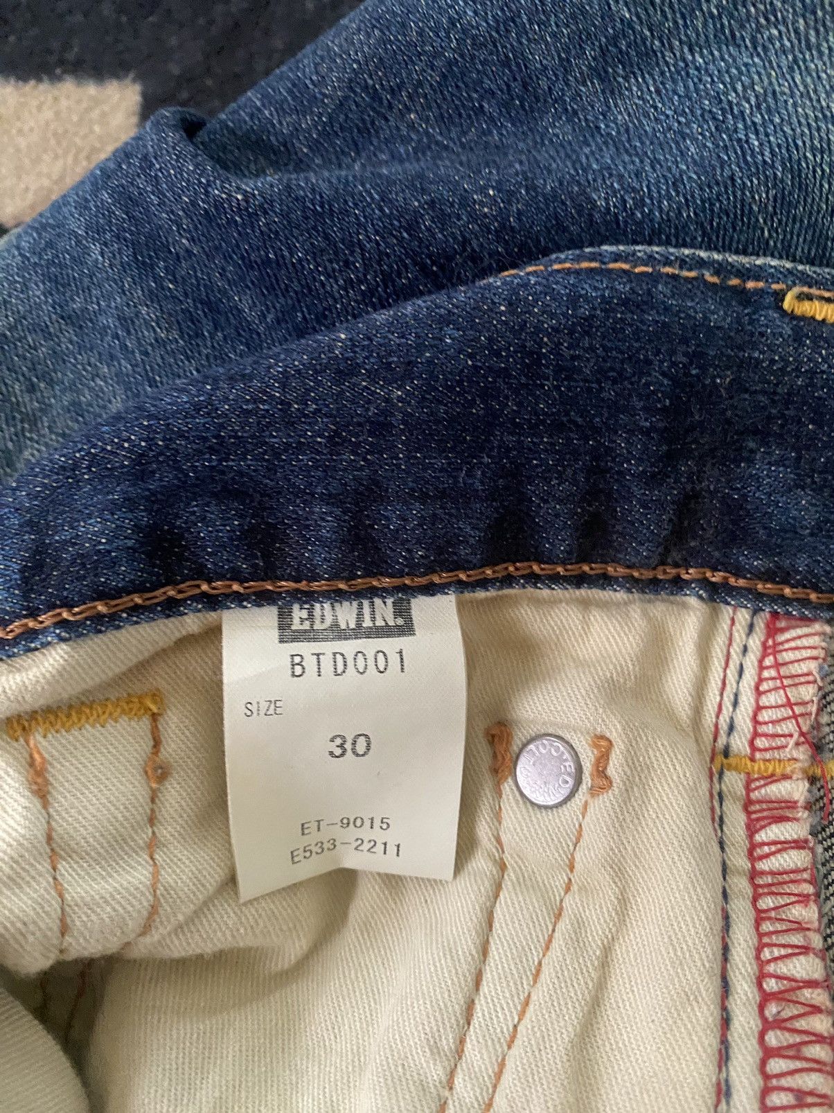 Edwin 🔥FLARE🔥🔥Vintage Edwin Blue Trip Leather Pocket Style Size US 32 / EU 48 - 11 Thumbnail