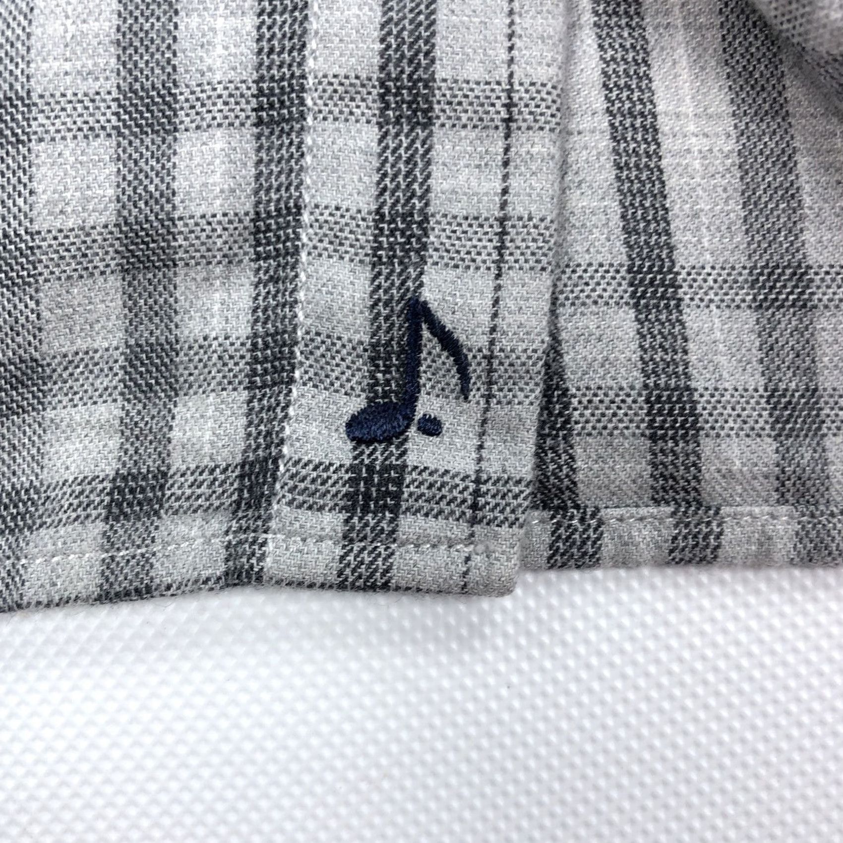 Vintage 32 Bar Blues Shirt Button-Down Gray White Plaid Long Sleeve Cotton Blend M Mens Size US M / EU 48-50 / 2 - 2 Thumbnail