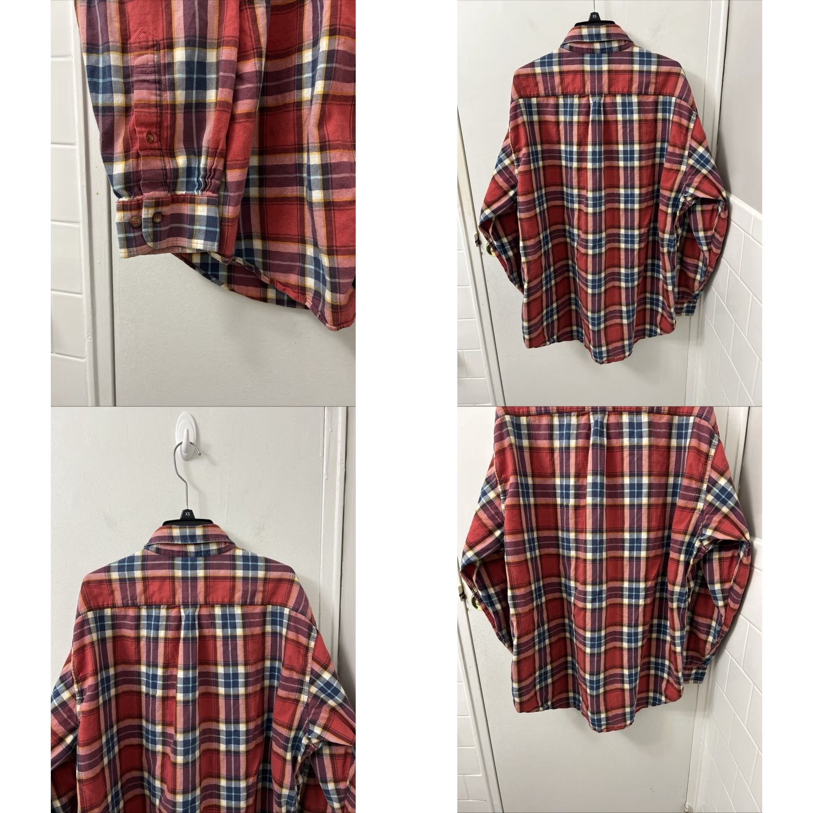 Brooks Brothers Brooks Brothers Original Polo Shirt Mens XL Red Herringbone Flannel Regular Fit Button-Up Size US XL / EU 56 / 4 - 8 Thumbnail