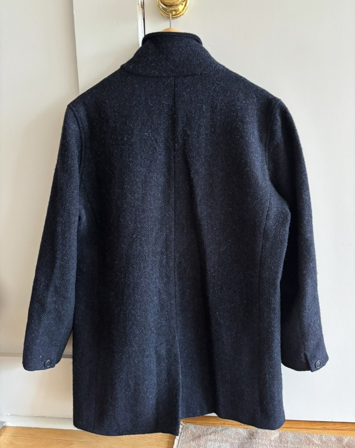 8.15 August Fifteenth Harris Tweed Wool Topper Topcoat Navy Mix Size US S / EU 44-46 / 1 - 8 Thumbnail