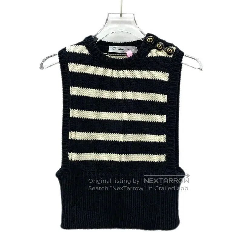 Dior Dior Black Striped Knit Pullover Sweater . Size XXS / US 00 / IT 34 - 1 Thumbnail