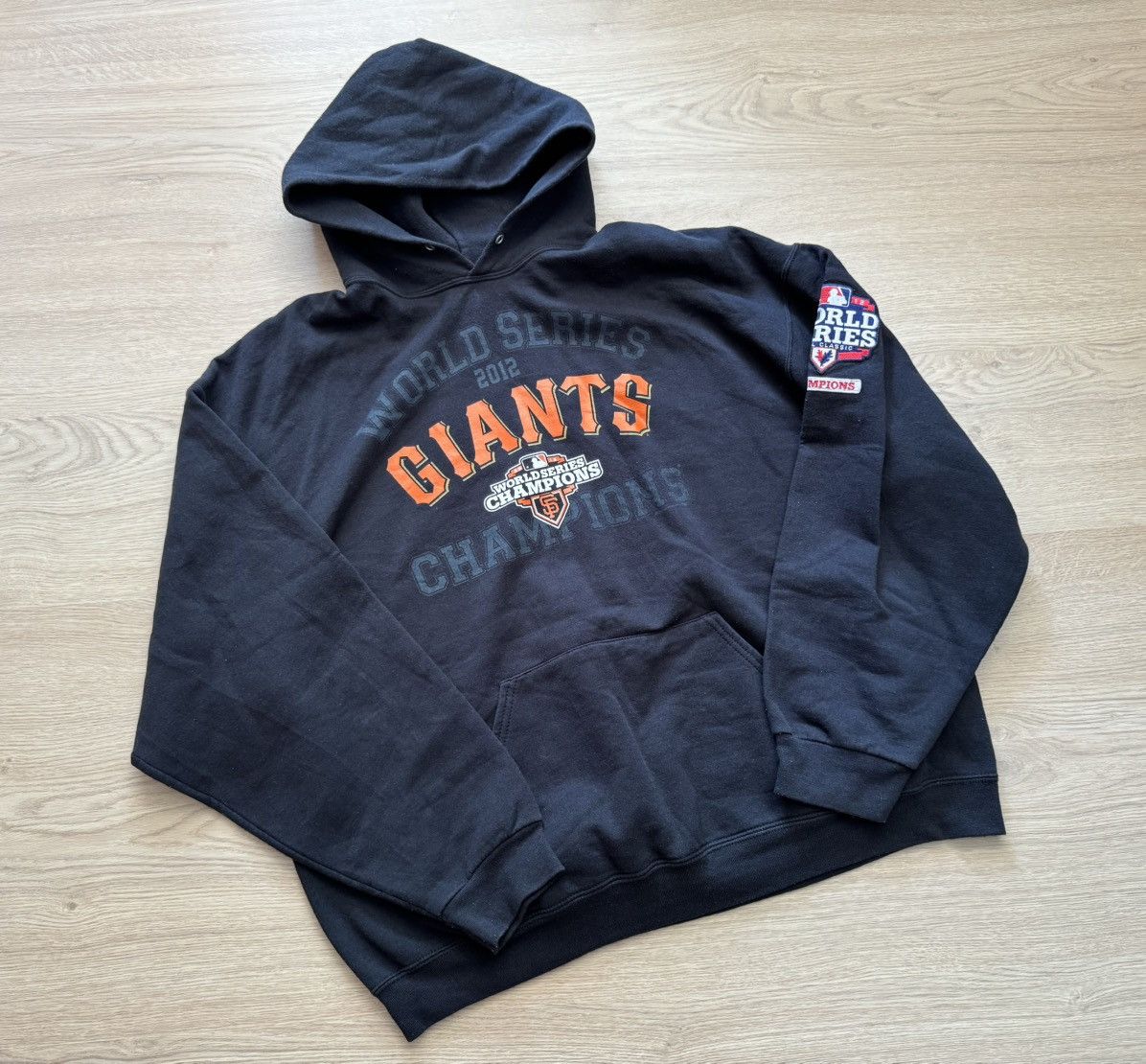 MLB Vintage 00’s 2012 Jerzees MLB Giants Baseball Baggy Hoodie Size US XXL / EU 58 / 5 - 1 Thumbnail
