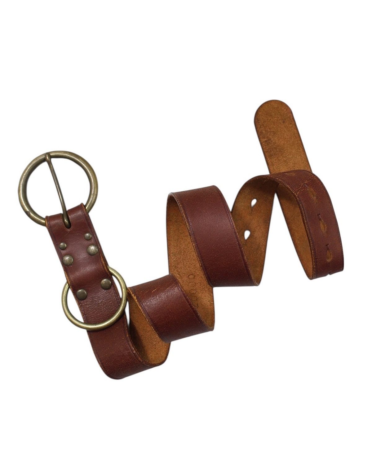 Japanese Brand × Leather × Vintage 1990S OOOZOC DOUBLE RING LEATHER BELT Size ONE SIZE - 1 Thumbnail