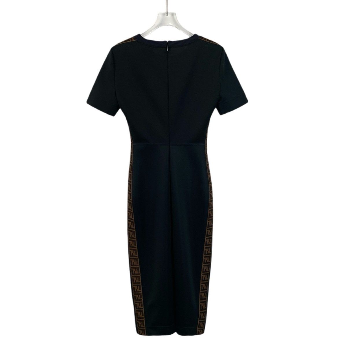 Fendi Fendi Black Monogram Side Spliced Short Sleeve Dress K26WX Size XS / US 0-2 / IT 36-38 - 2 Thumbnail