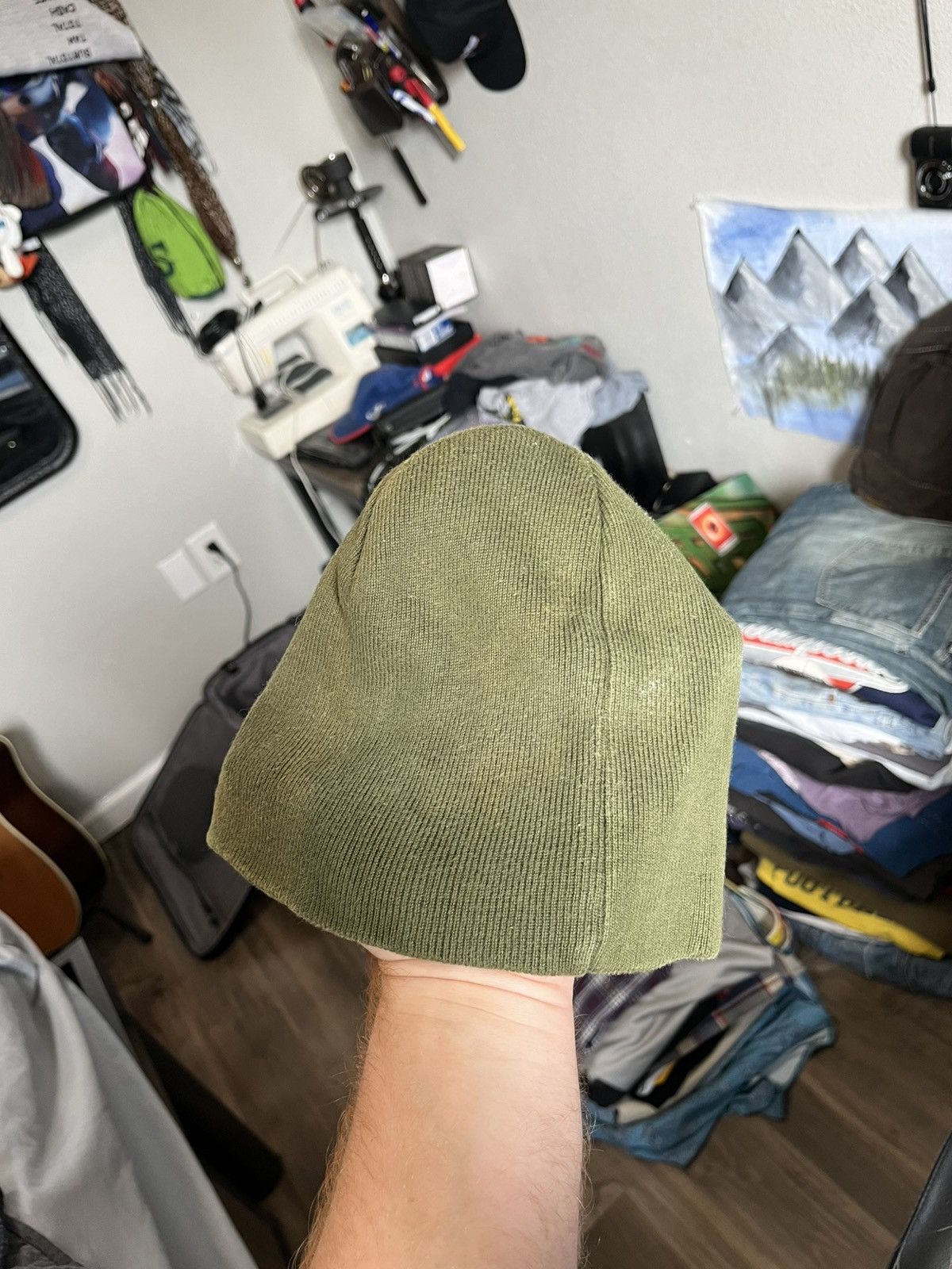 Vintage APG Olive Green Tactical Patch Beanie – Eagle Size ONE SIZE - 2 Thumbnail