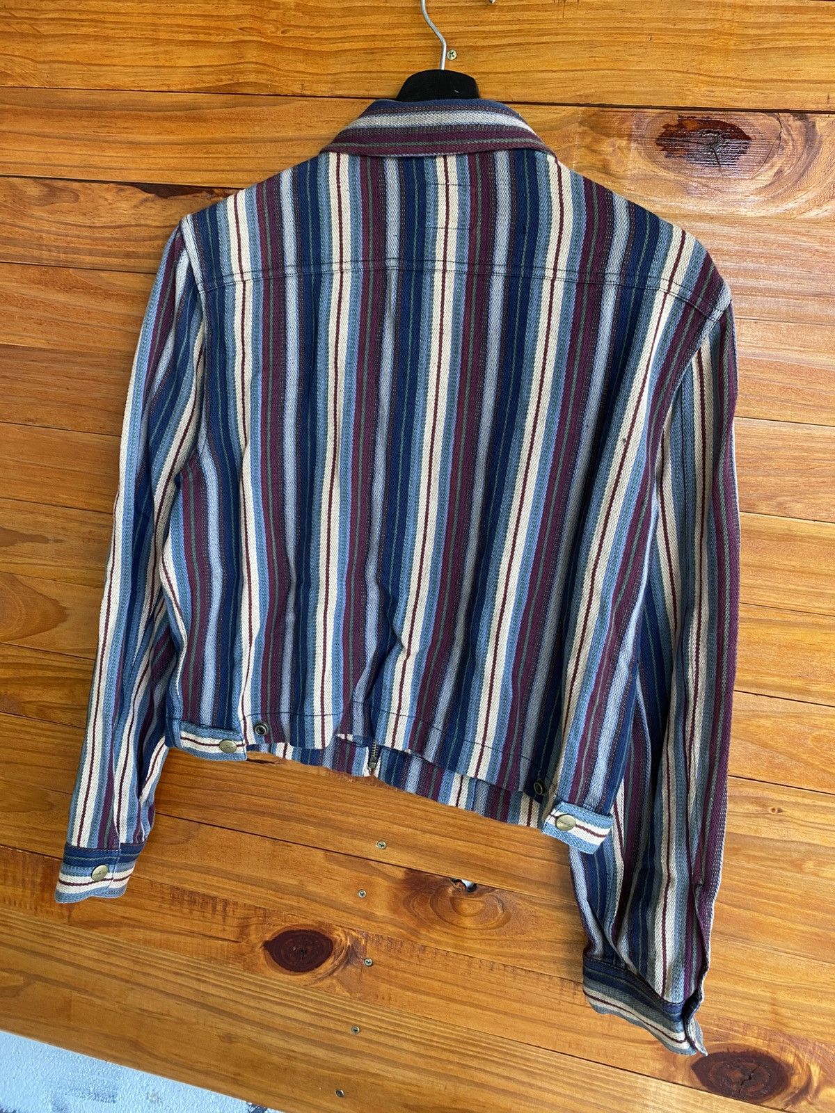 Japanese Brand Vintage “Powder” Striped Cotton Jacket Workwear Style Size M / US 6-8 / IT 42-44 - 11 Thumbnail