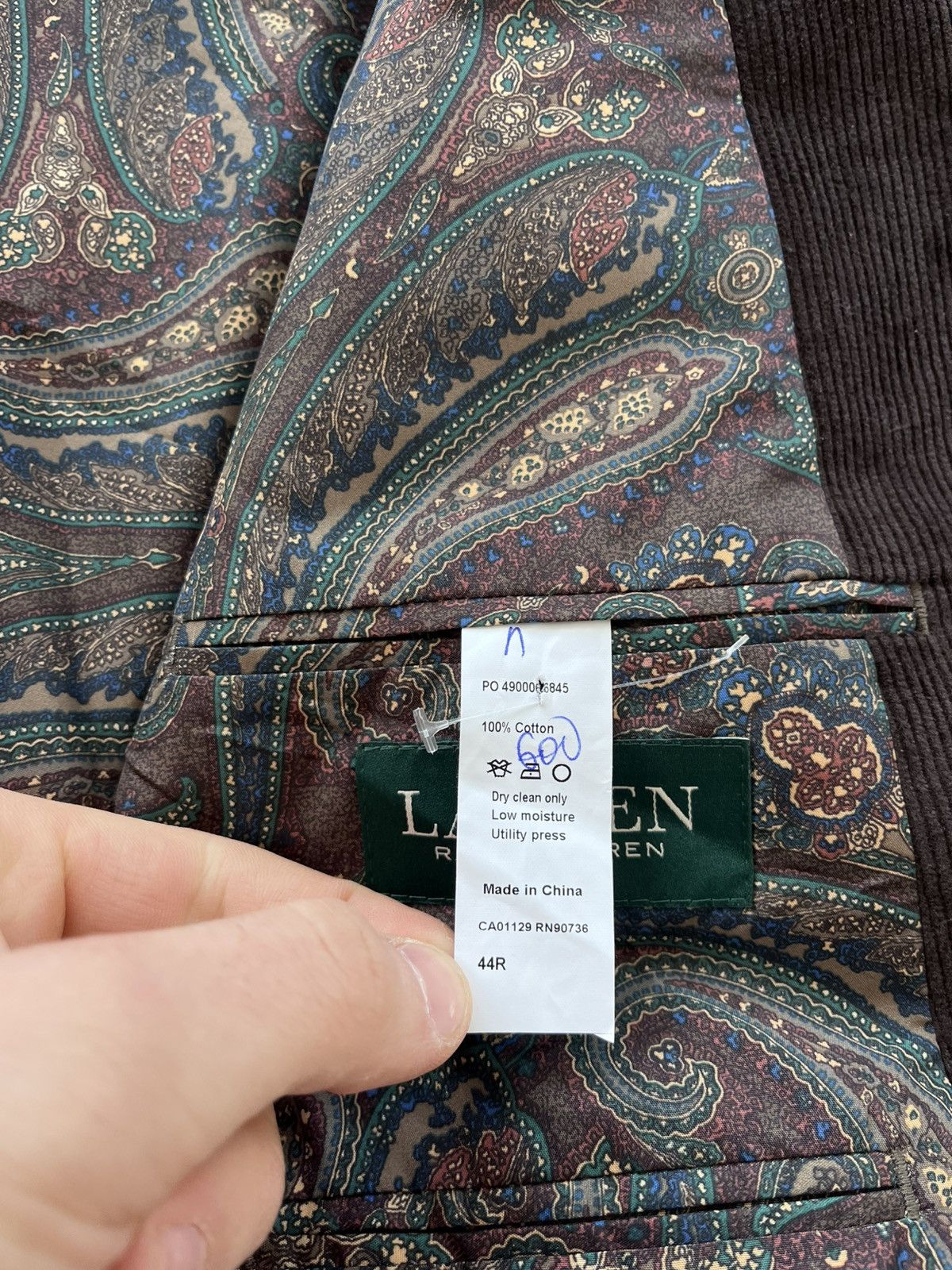 Polo Ralph Lauren Vintage Polo Ralph Lauren Brown Corduroy Blazer Avantgarde Size 44R - 20 Thumbnail