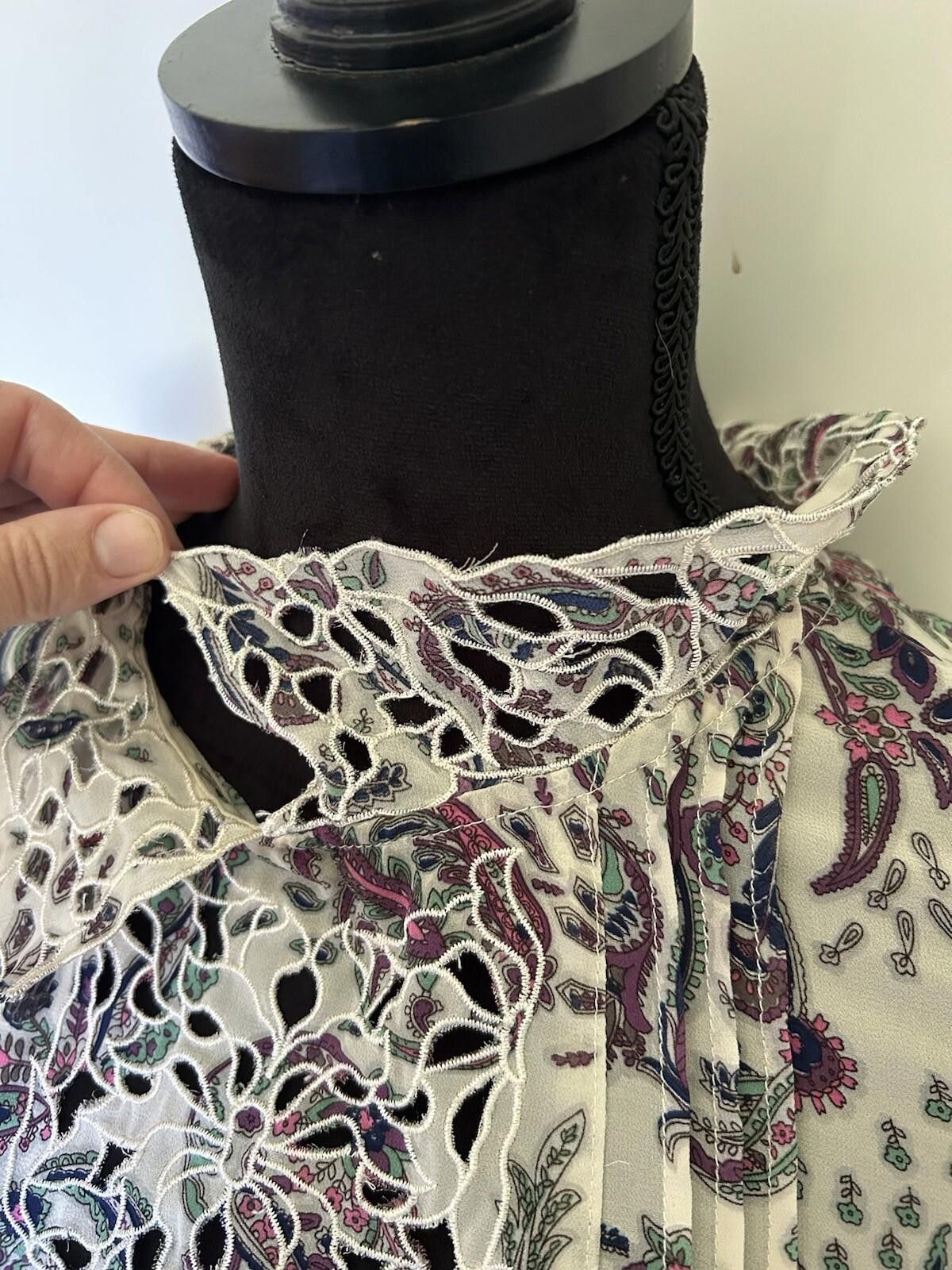 Portland Leather Portmans Corporate Singlet Blouse Paisley - Size 10 (002) Size M / US 6-8 / IT 42-44 - 6 Thumbnail