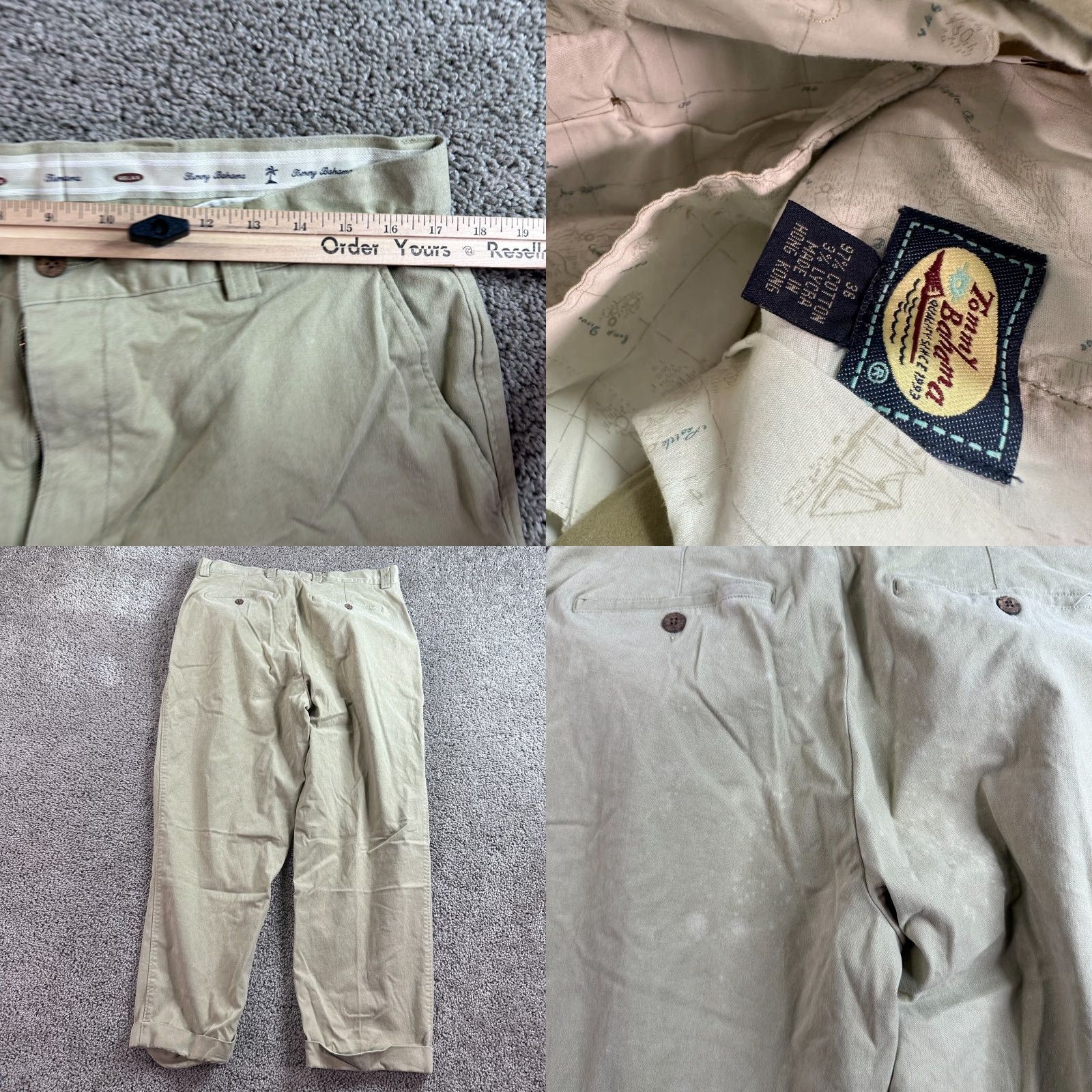 Tommy Bahama Tommy Bahama Pants Mens 36 Beige Chino Cotton Blend Flat Front Pockets Vintage No N/A Size US 36 / EU 52 - 8 Thumbnail