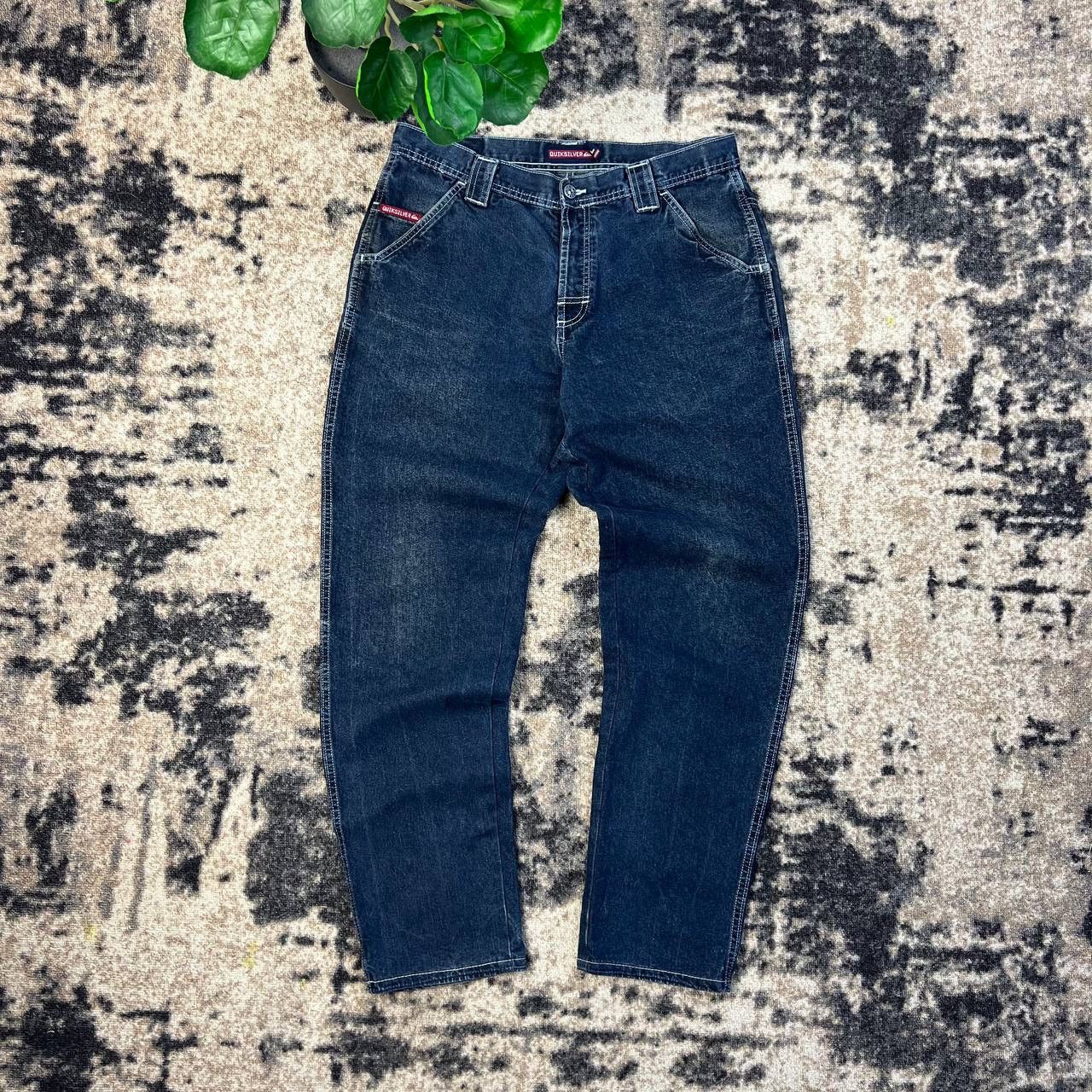 Quiksilver Quiksilver Vintage Y2K Pocket Logo Blue Denim Jeans Size US 34 / EU 50 - 2 Thumbnail