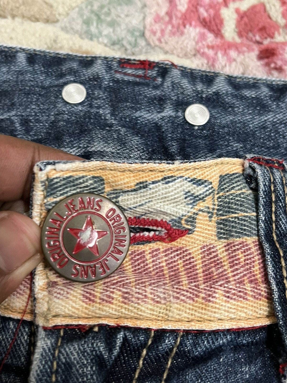 If Six Was Nine Vintage Amazing Jeans Patches Denim Size US 31 - 7 Thumbnail