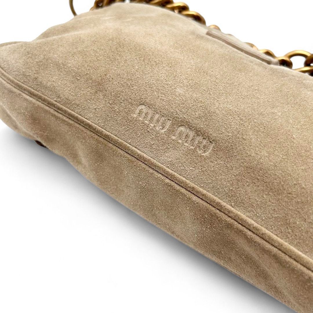 Miu Miu Miu Miu - Flower Handbag Suede Pouch Gold Hardware Size ONE SIZE - 6 Thumbnail