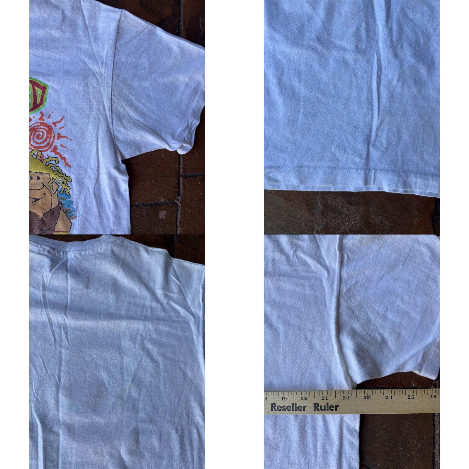 FRED VINTAGE Flintstones T-Shirt XL White Cotton Graphic Print Crew Neck Men 1993 Fred Dreadlock Bed Rock Hip Hop Cartoon Size US XL / EU 56 / 4 - 8 Thumbnail