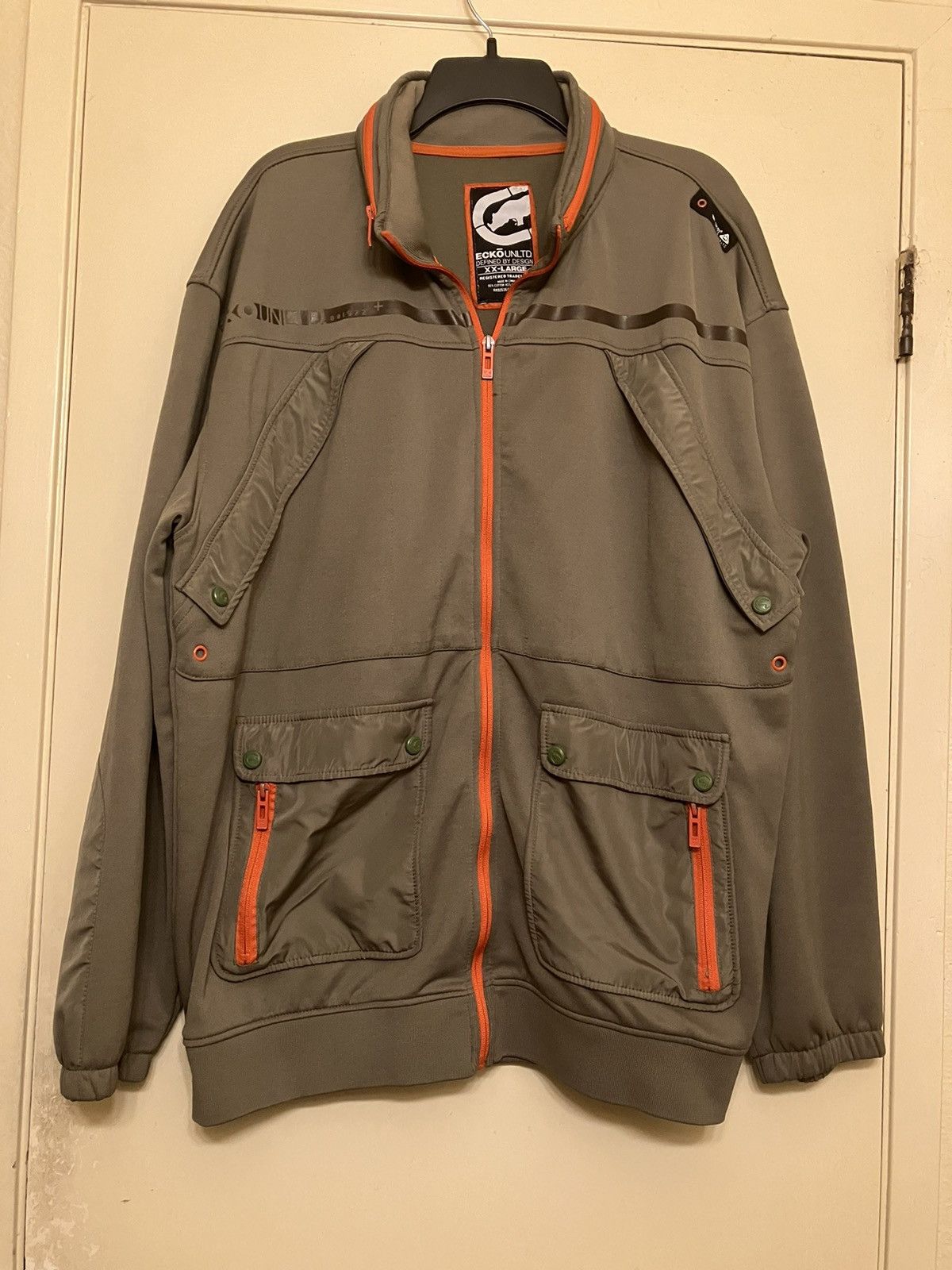 Y2K ECKO UNLTD CARGO MULTI POCKET TRACK JACKET 2XL