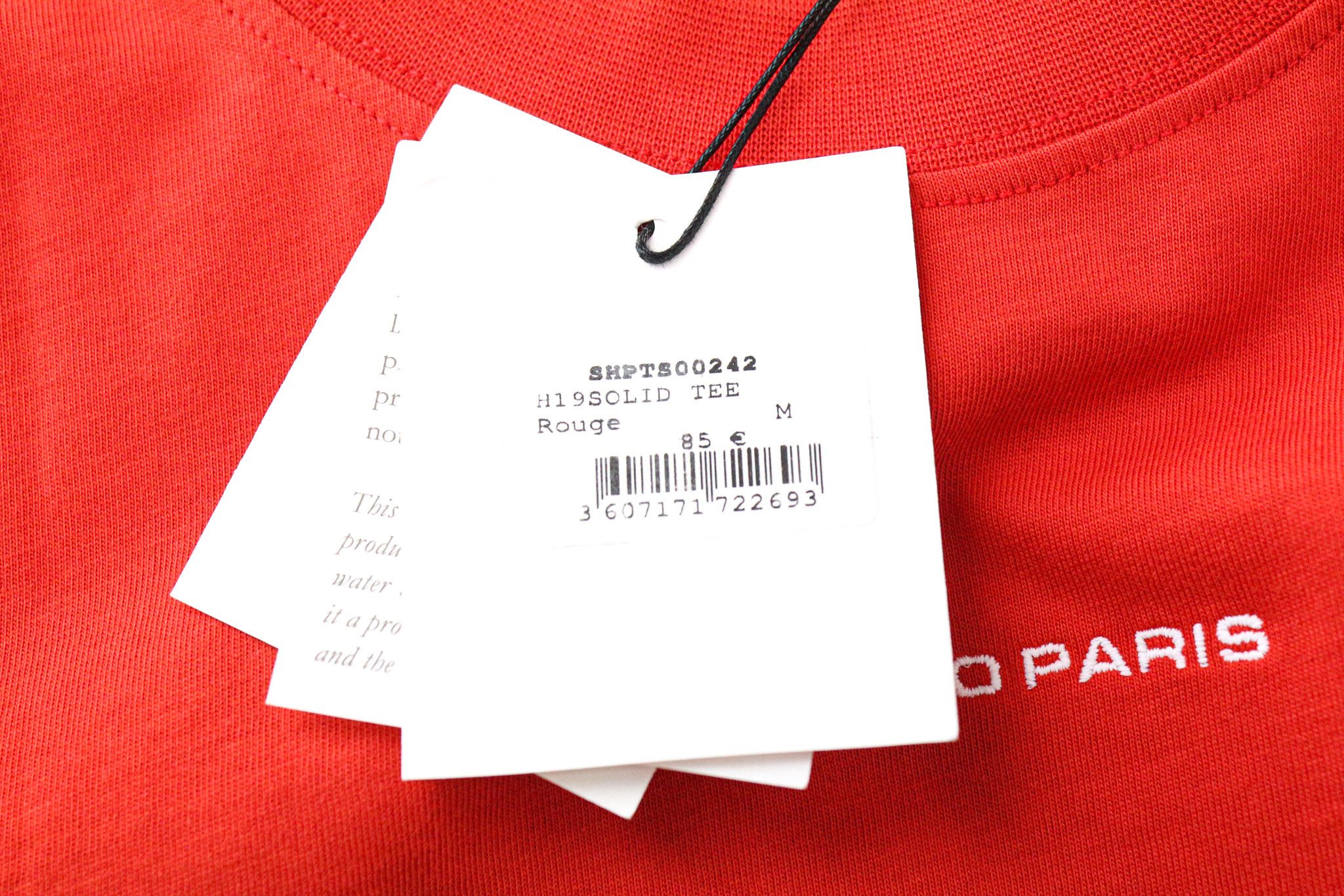 Sandro M Red Cotton Logo Short Sleeve T-Shirt 74478 Size US M / EU 48-50 / 2 - 6 Thumbnail