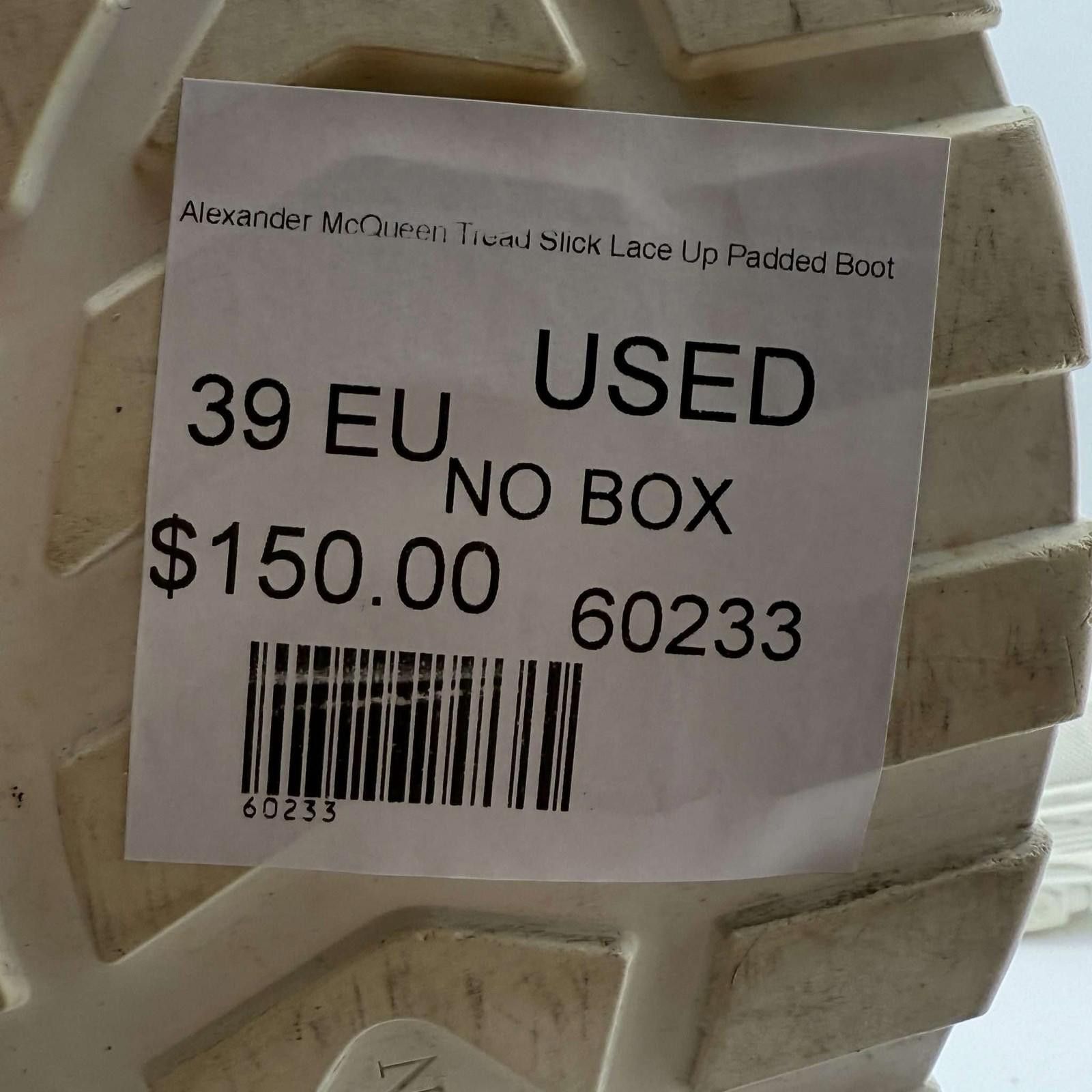Alexander McQueen Alexander McQueen Tread Slick Lace Up Padded Boot 39 EU Used Size US 7.5 / EU 40-41 - 8 Thumbnail