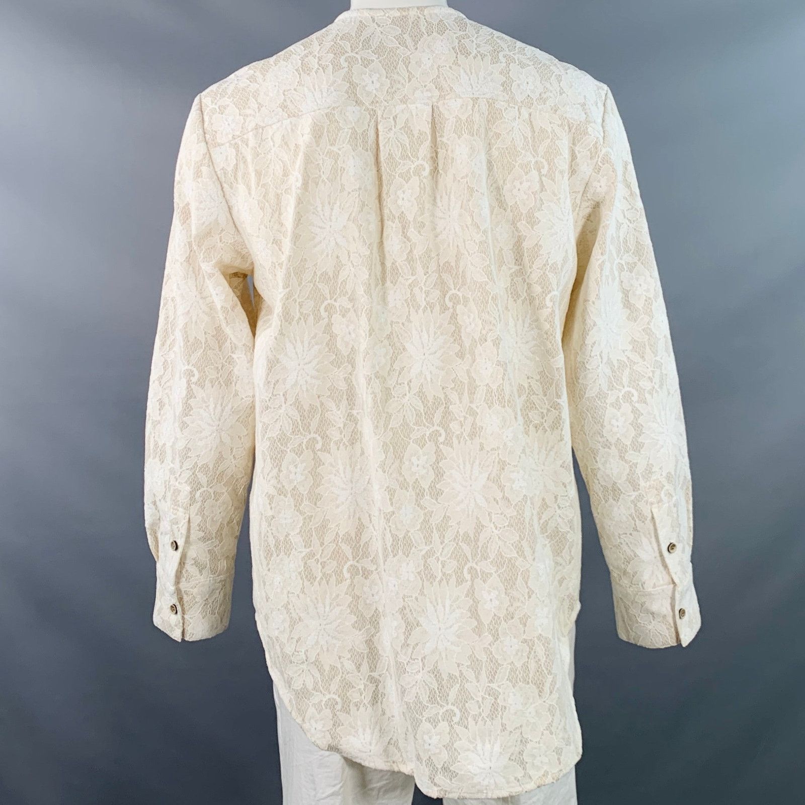 Andersson Bell Size L Beige Lace Nylon Cotton Collarless Long Sleeve Shirt Size US L / EU 52-54 / 3 - 4 Thumbnail
