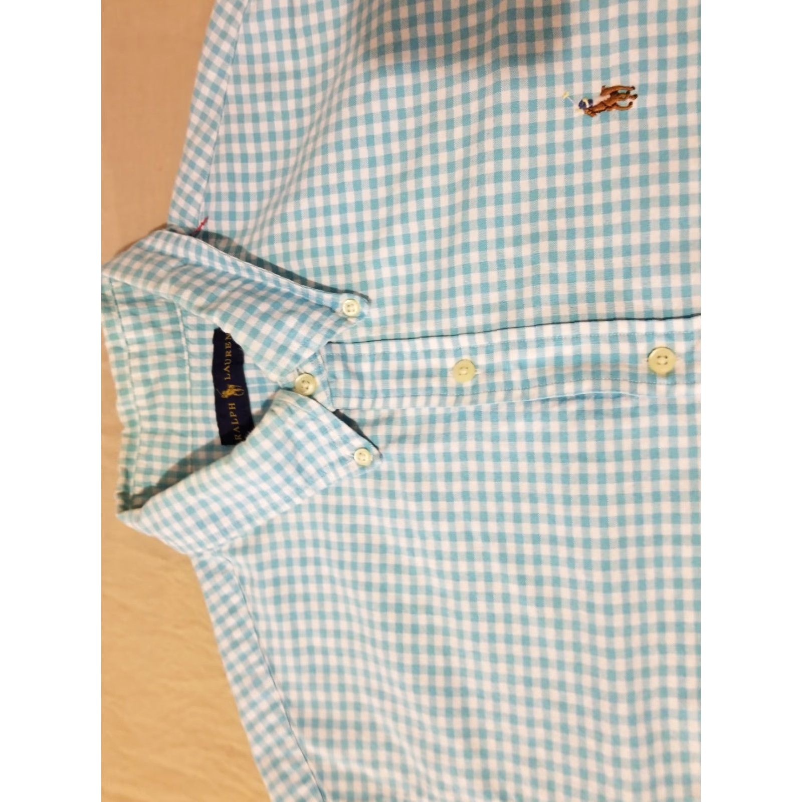 Polo Ralph Lauren VINTAGE Polo Ralph Lauren Shirt XL Blue Button-Up Cotton Mens Size 46R - 2 Thumbnail