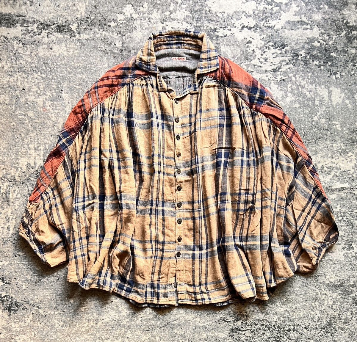 Kapital Kapital Checkered Poncho Button Up Shirt Size US S / EU 44-46 / 1 - 3 Thumbnail