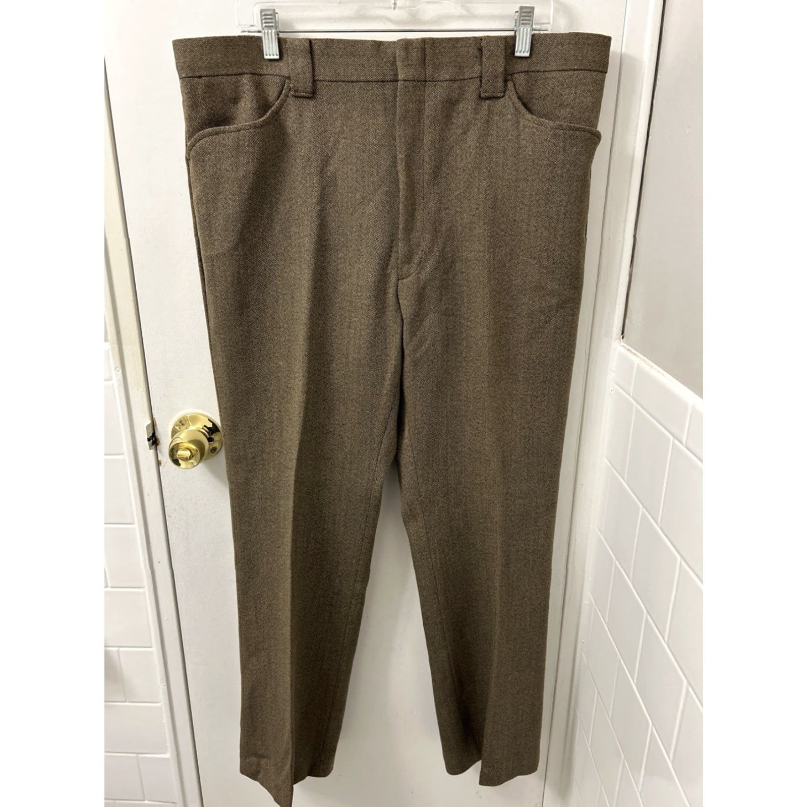 Levi's VINTAGE Levi's Sta Prest Slacks Pants Mens Sz 38x29 Brown Mr Levi's Trousers Size US 38 / EU 54 - 2 Thumbnail