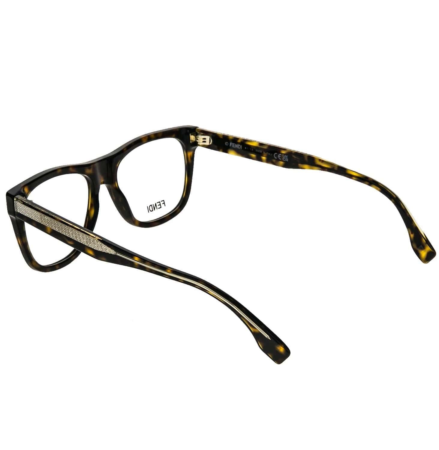 Fendi FENDI 50070 Brown Havana Gold Print Eyeglasses FE50070I 052 Size ONE SIZE - 8 Thumbnail
