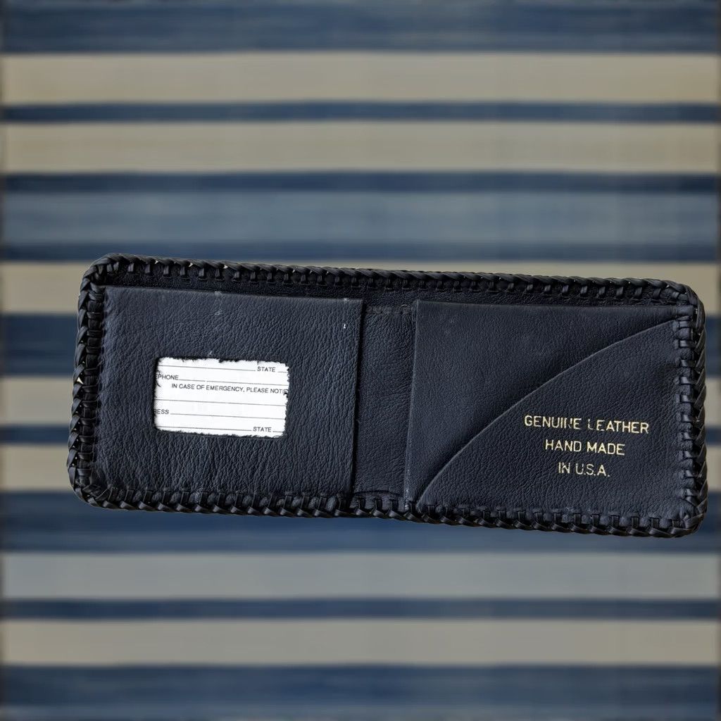 Vintage VINTAGE Leather Wallet Bifold Hand Tooled Whipstitch Horses Riding Cowboy 90s Wallet Mens Brown Leather American Southwestern Horse Streetwear Size ONE SIZE - 1 Thumbnail